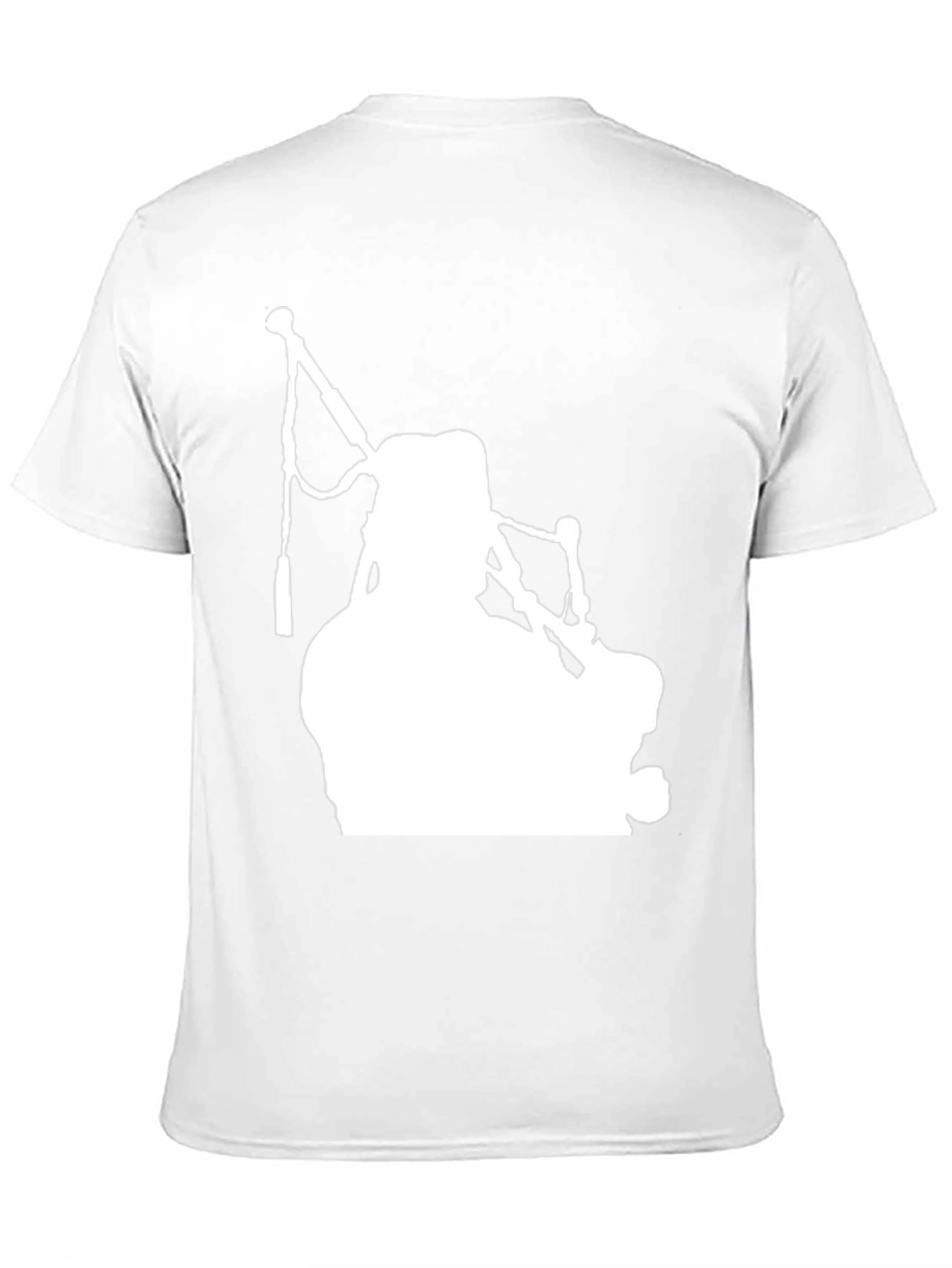Bagpiper Silhouette Graphic Tee - Black Cotton T-Shirt