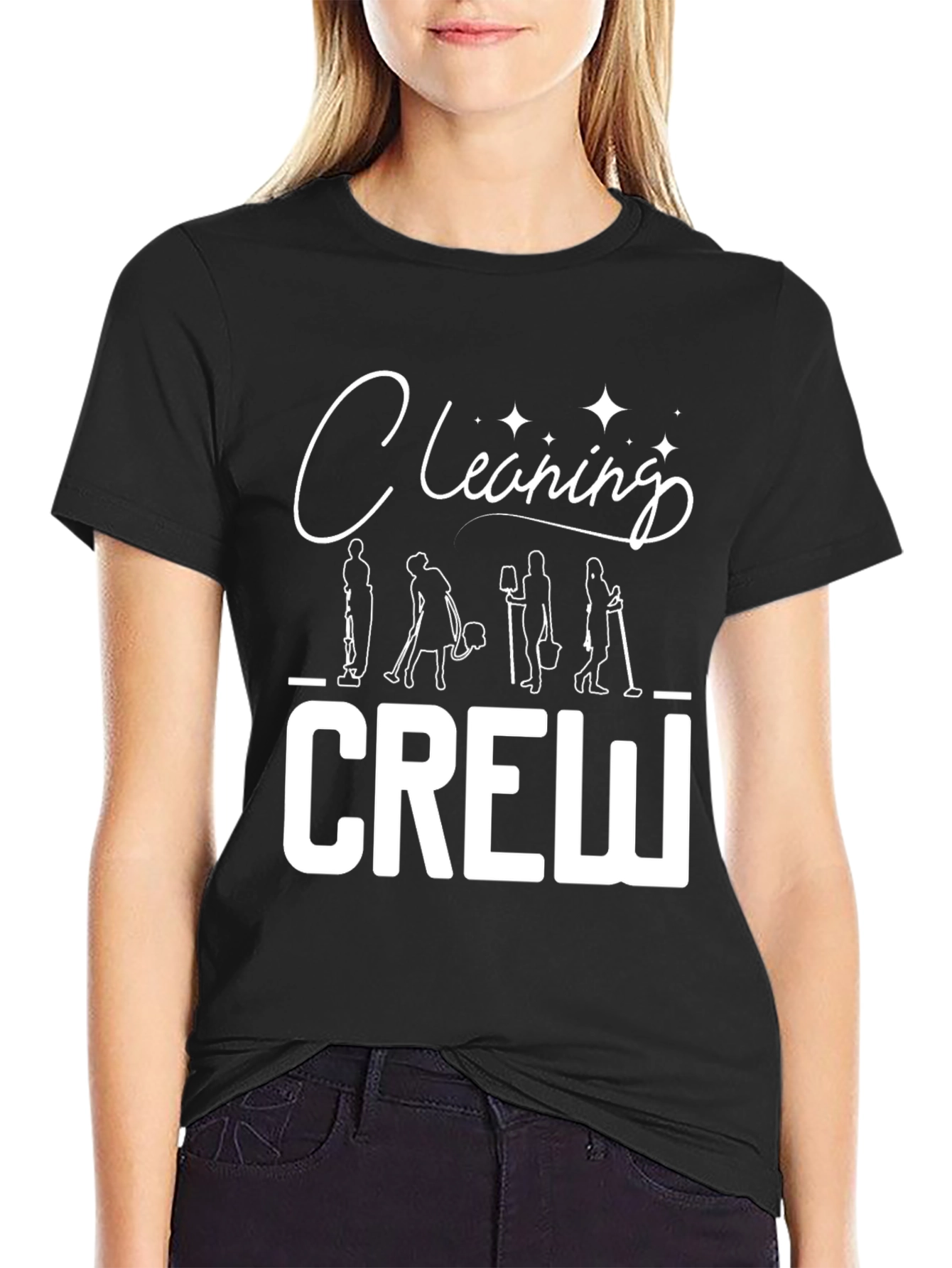 Cleaning Crew Graphic T-Shirt - Black