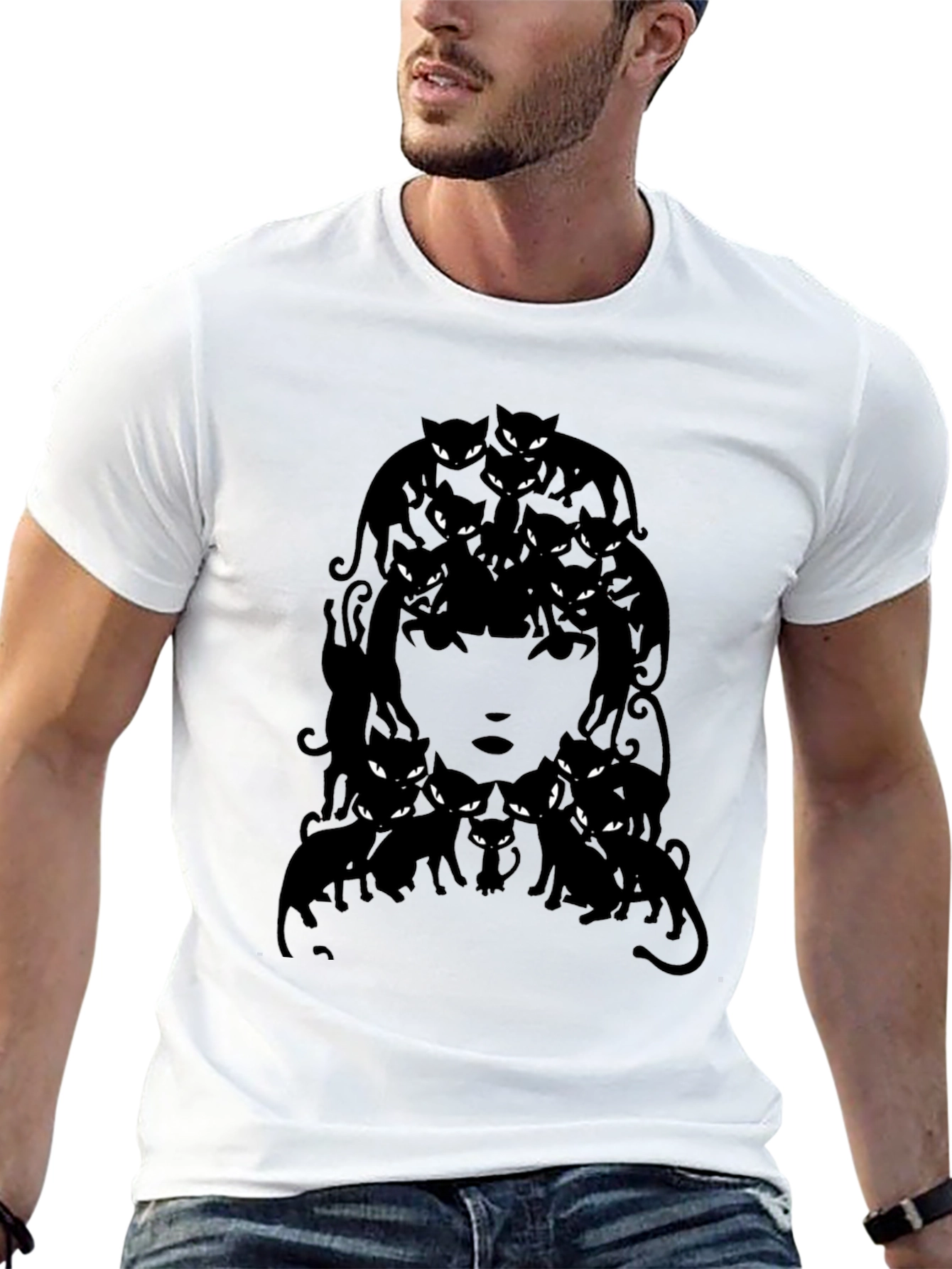 Black Cat Lady Graphic T-Shirt - Unisex
