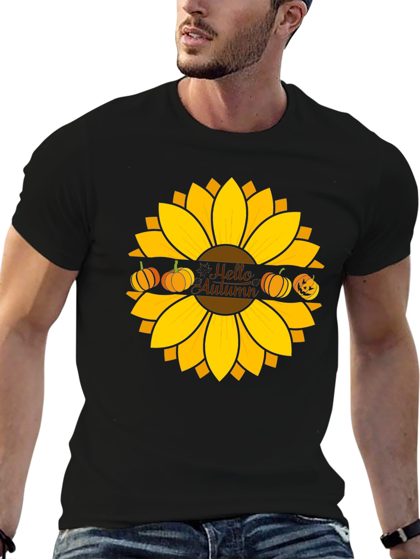 Hello Autumn Sunflower Graphic Tee