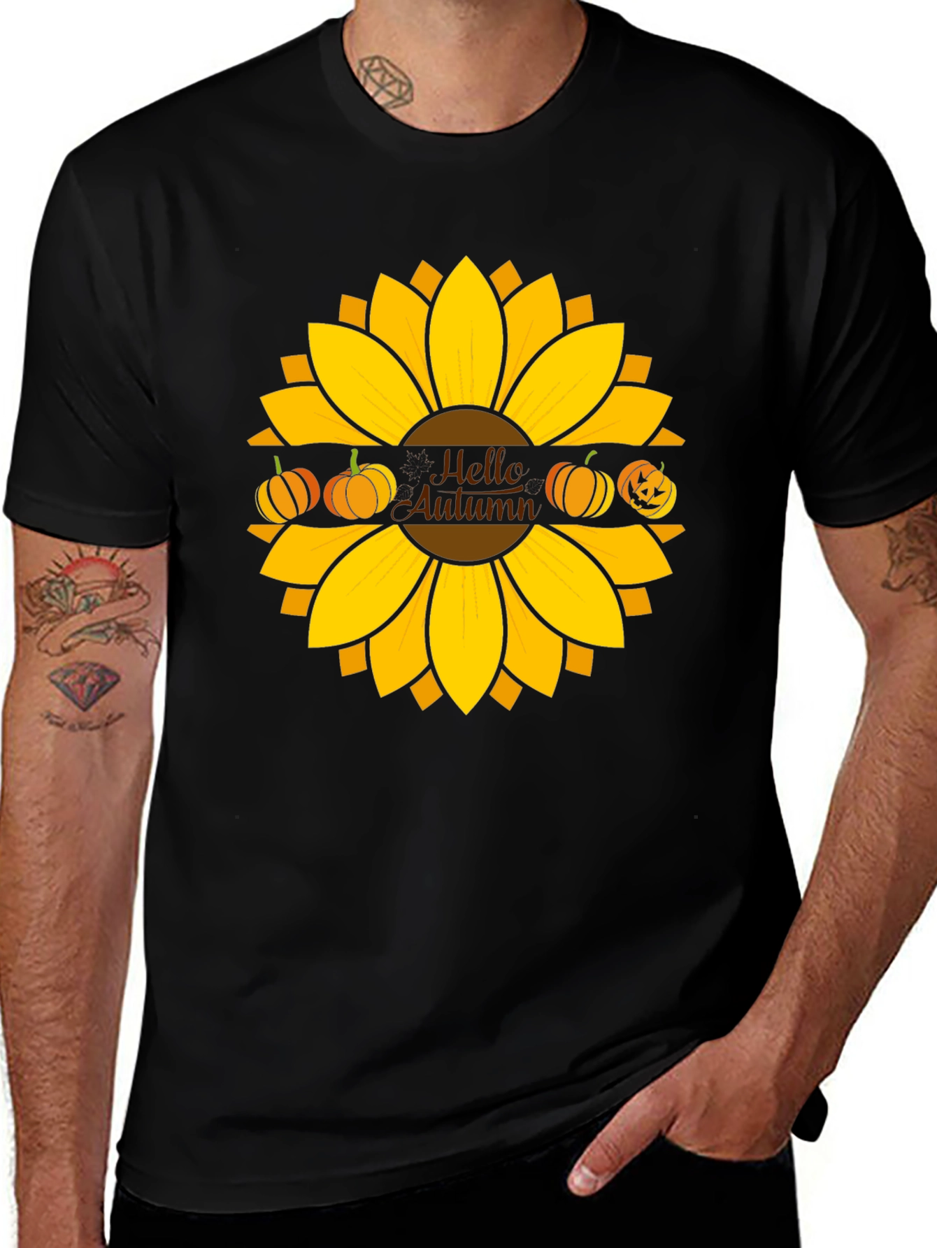 Hello Autumn Sunflower Graphic Tee
