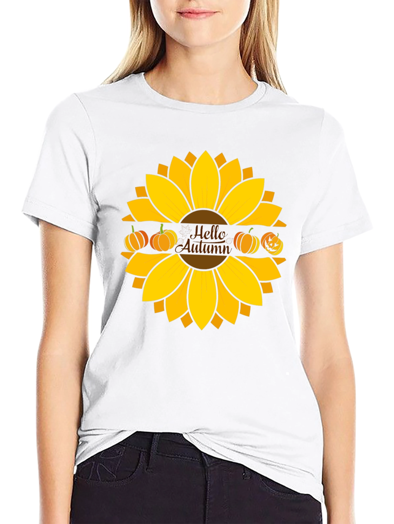 Hello Autumn Sunflower Graphic Tee