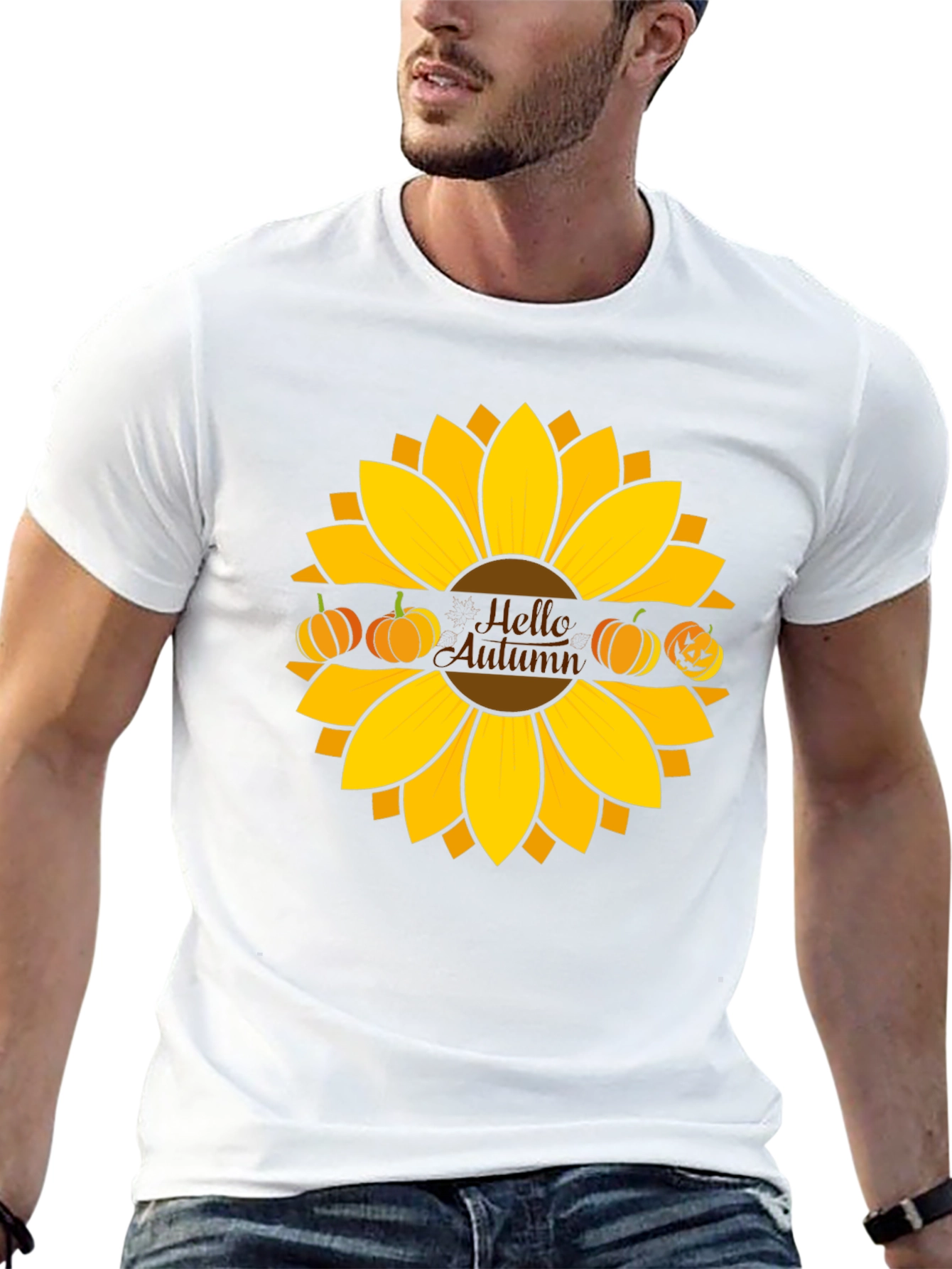Hello Autumn Sunflower Graphic Tee