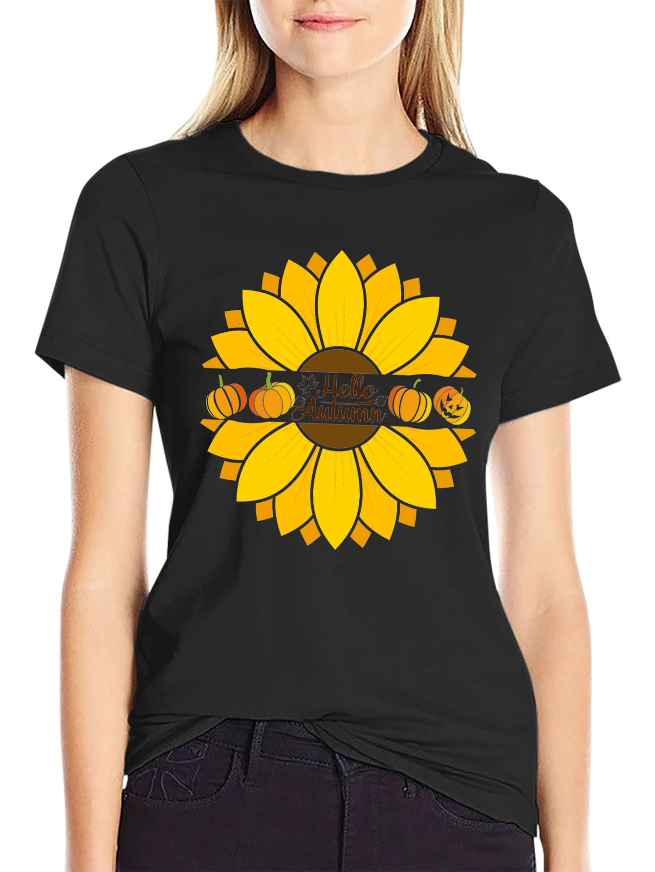 Hello Autumn Sunflower Graphic Tee