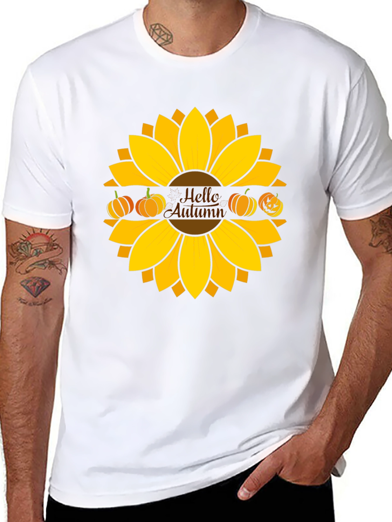 Hello Autumn Sunflower Graphic Tee