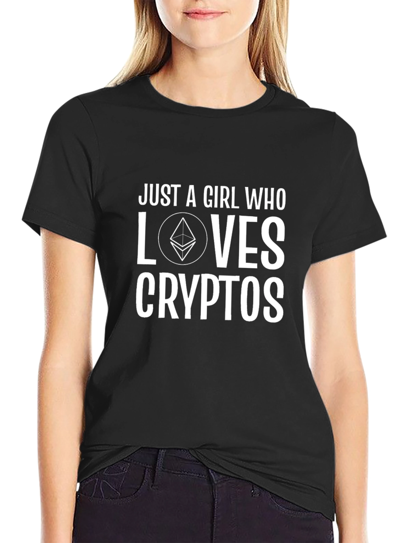 Just a Girl Who Loves Cryptos T-Shirt