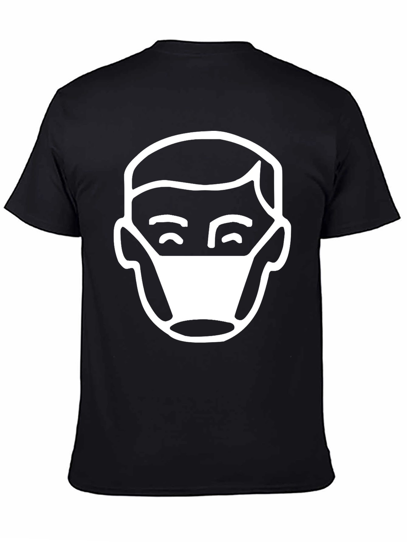Masked Man Graphic Tee - Black Casual T-Shirt