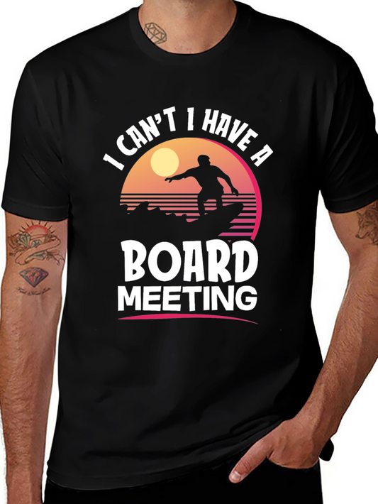 Board Meeting Surfer T-Shirt - Novelty Graphic Tee