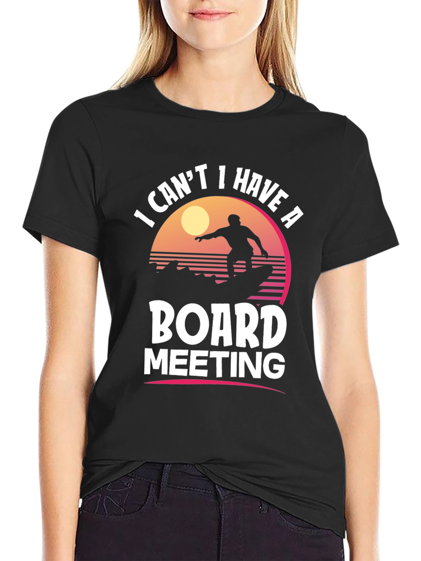 Board Meeting Surfer T-Shirt - Novelty Graphic Tee