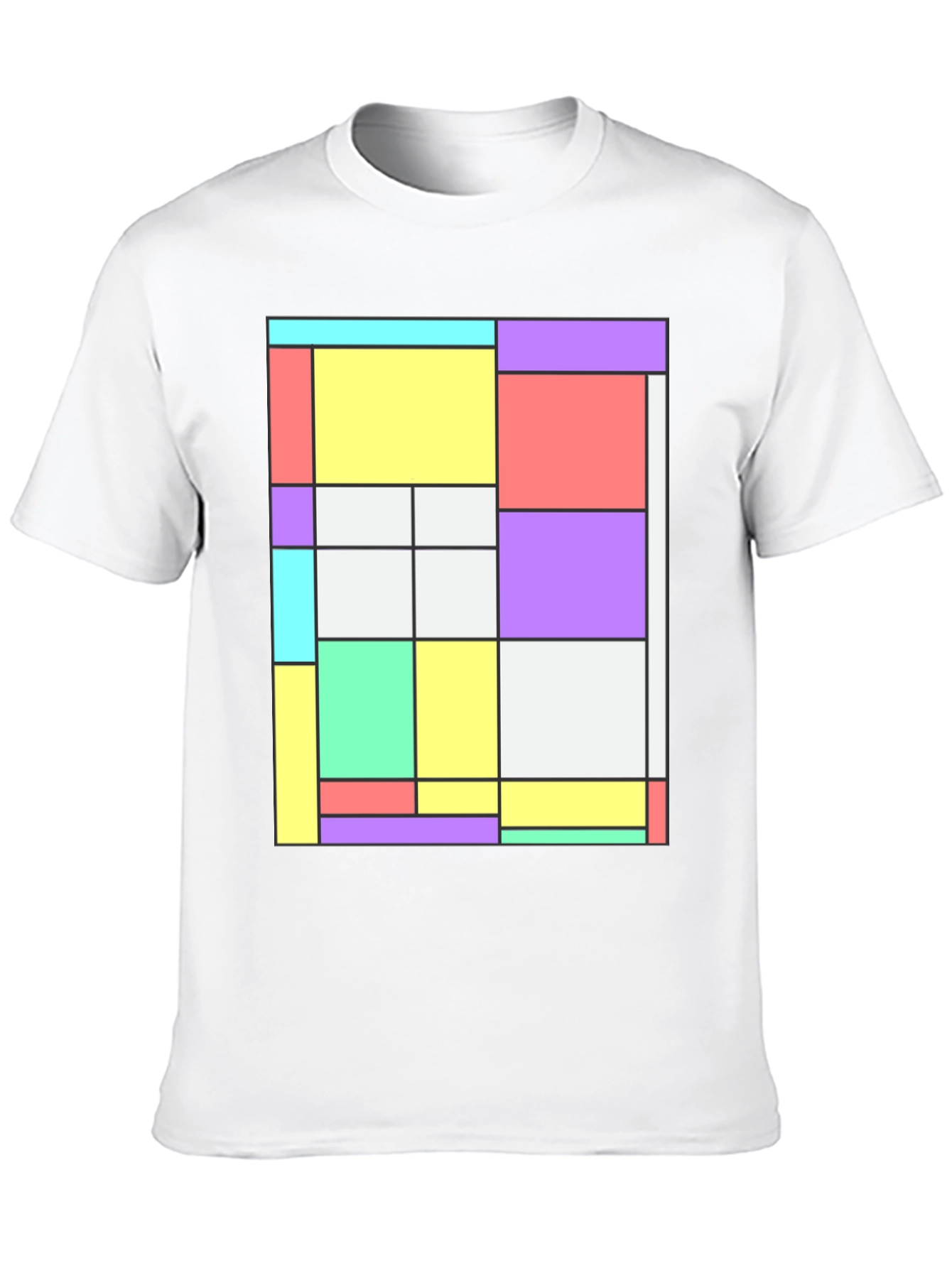 Modern Art Graphic Tee - Mondrian Style T-Shirt