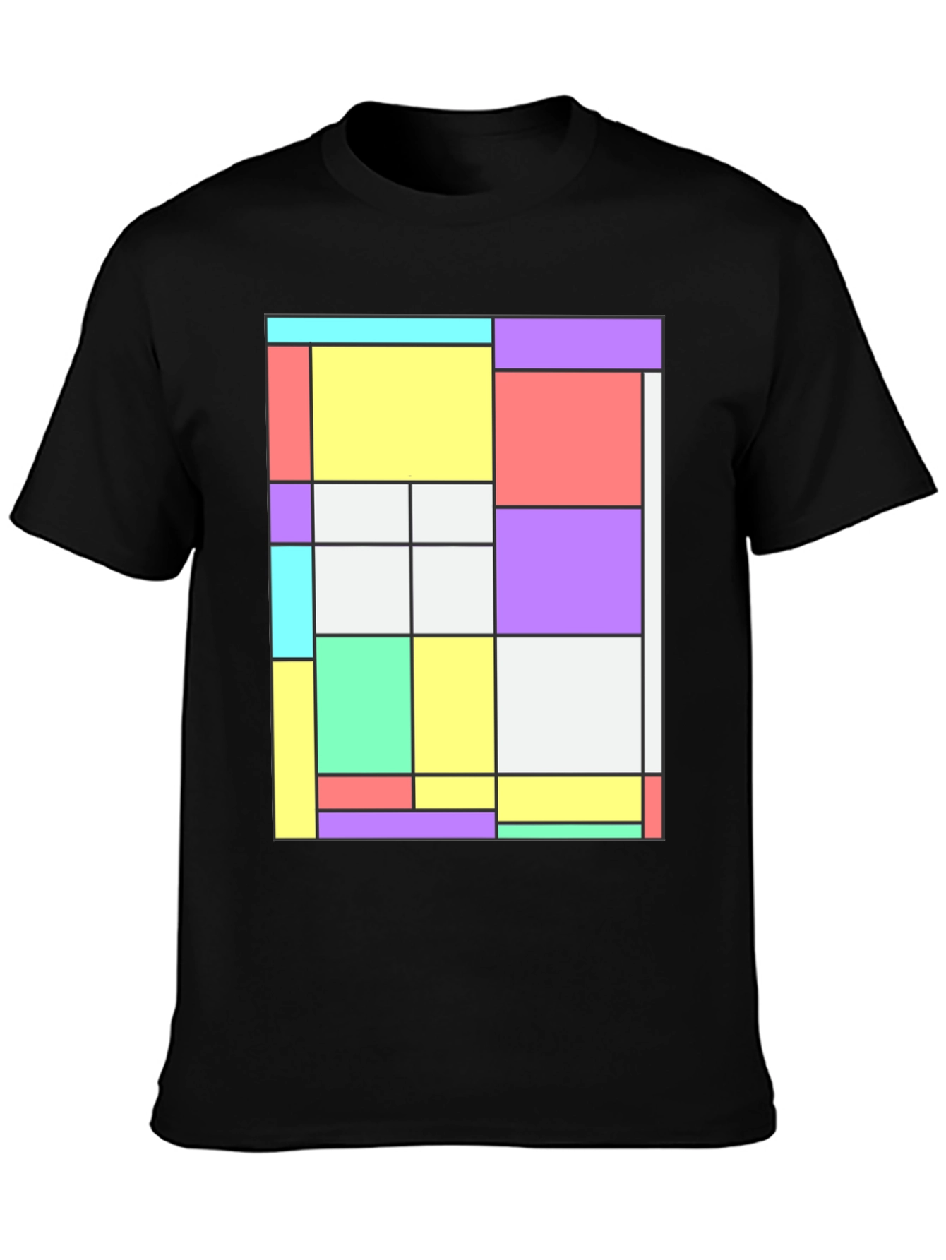 Modern Art Graphic Tee - Mondrian Style T-Shirt