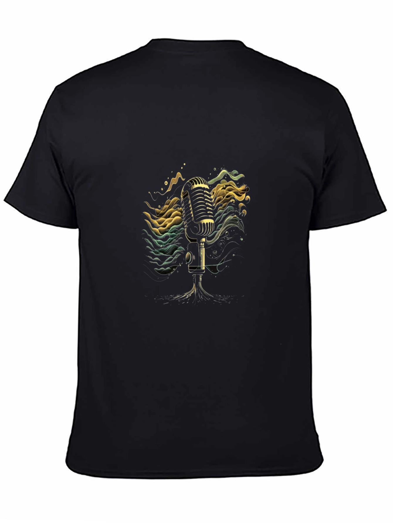 Retro Microphone Graphic Tee - Classic Sound Style