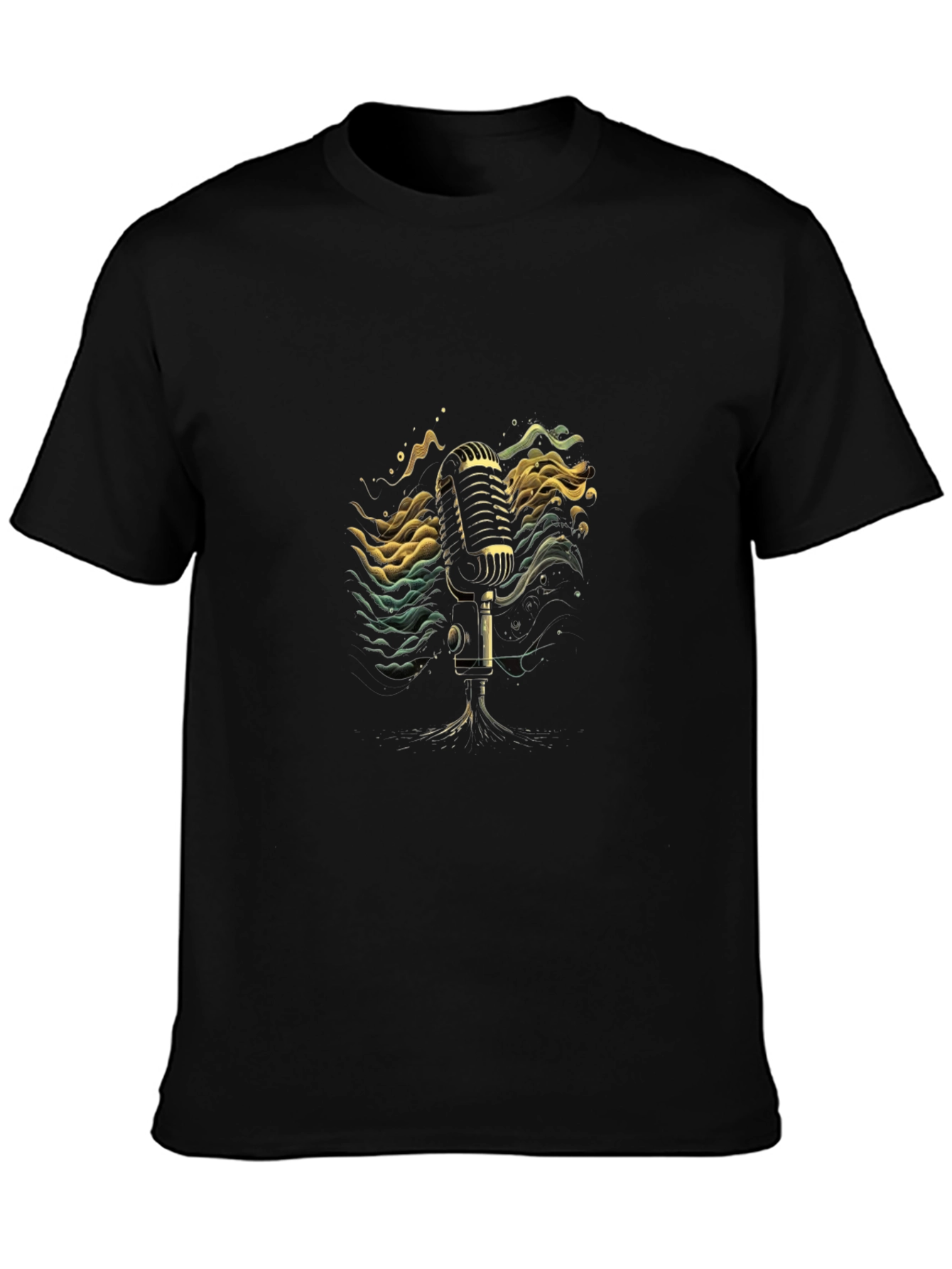 Retro Microphone Graphic Tee - Classic Sound Style