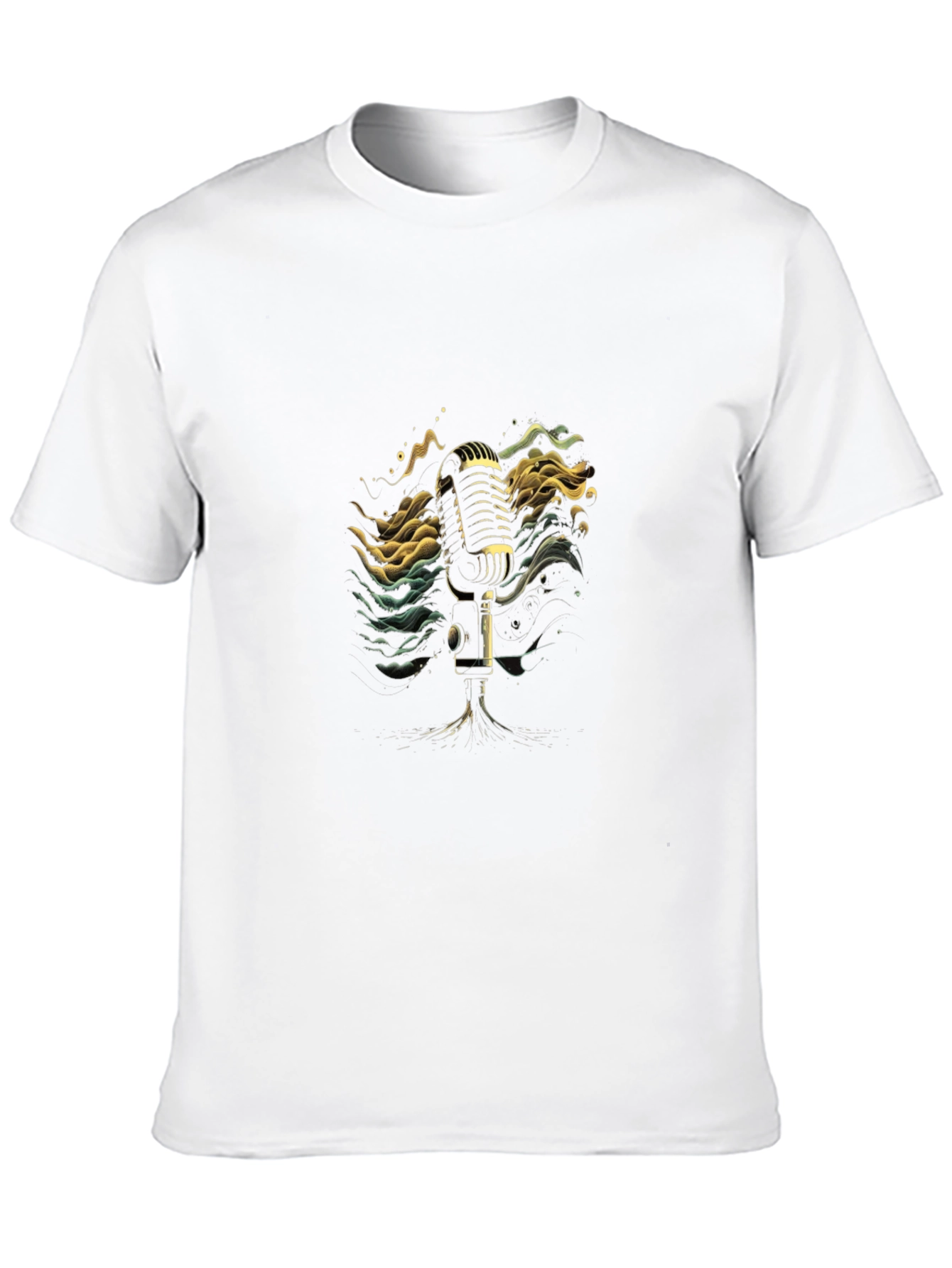 Retro Microphone Graphic Tee - Classic Sound Style
