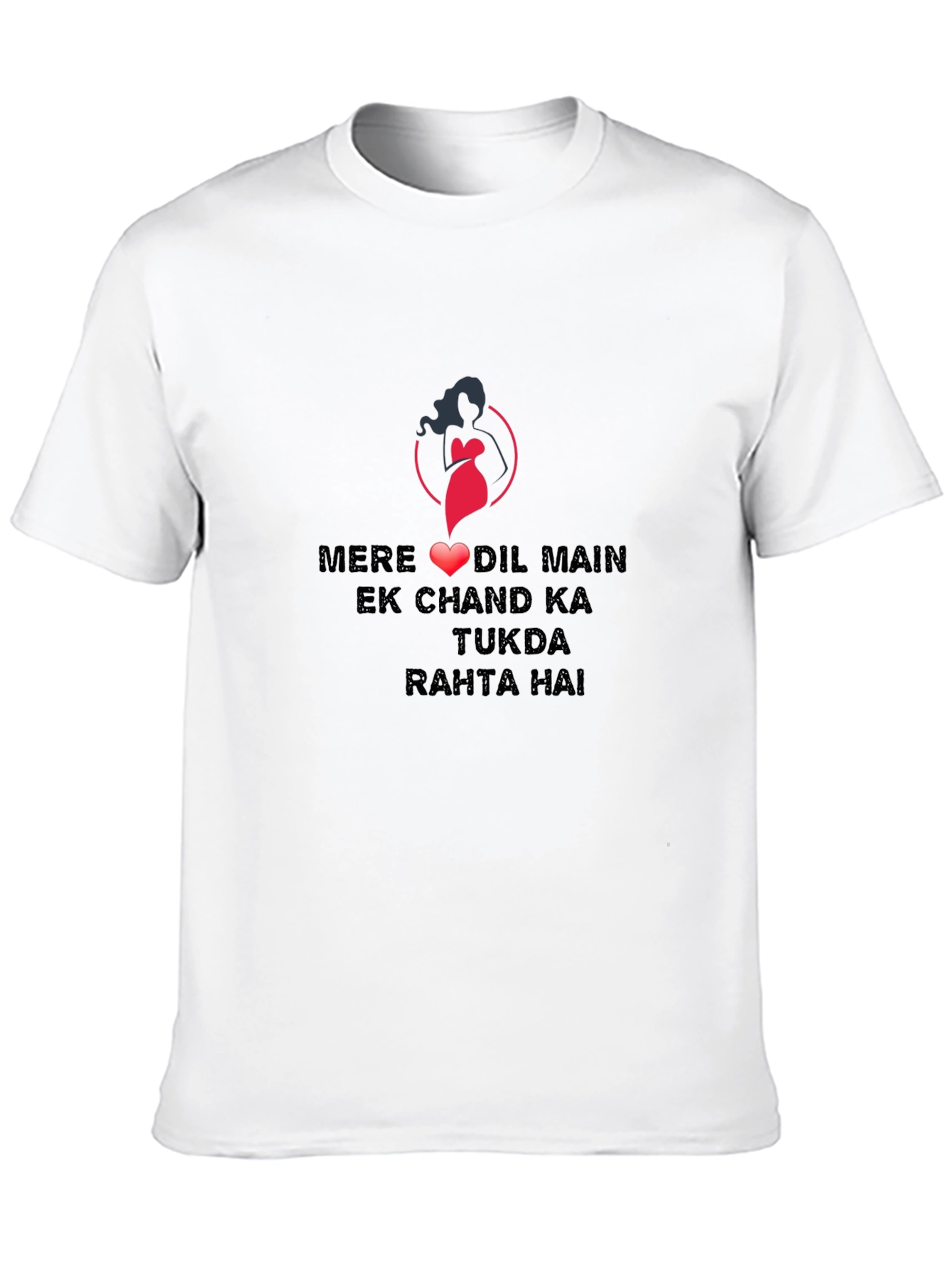 Black Graphic Tee - Romantic Hindi Love Quote Design