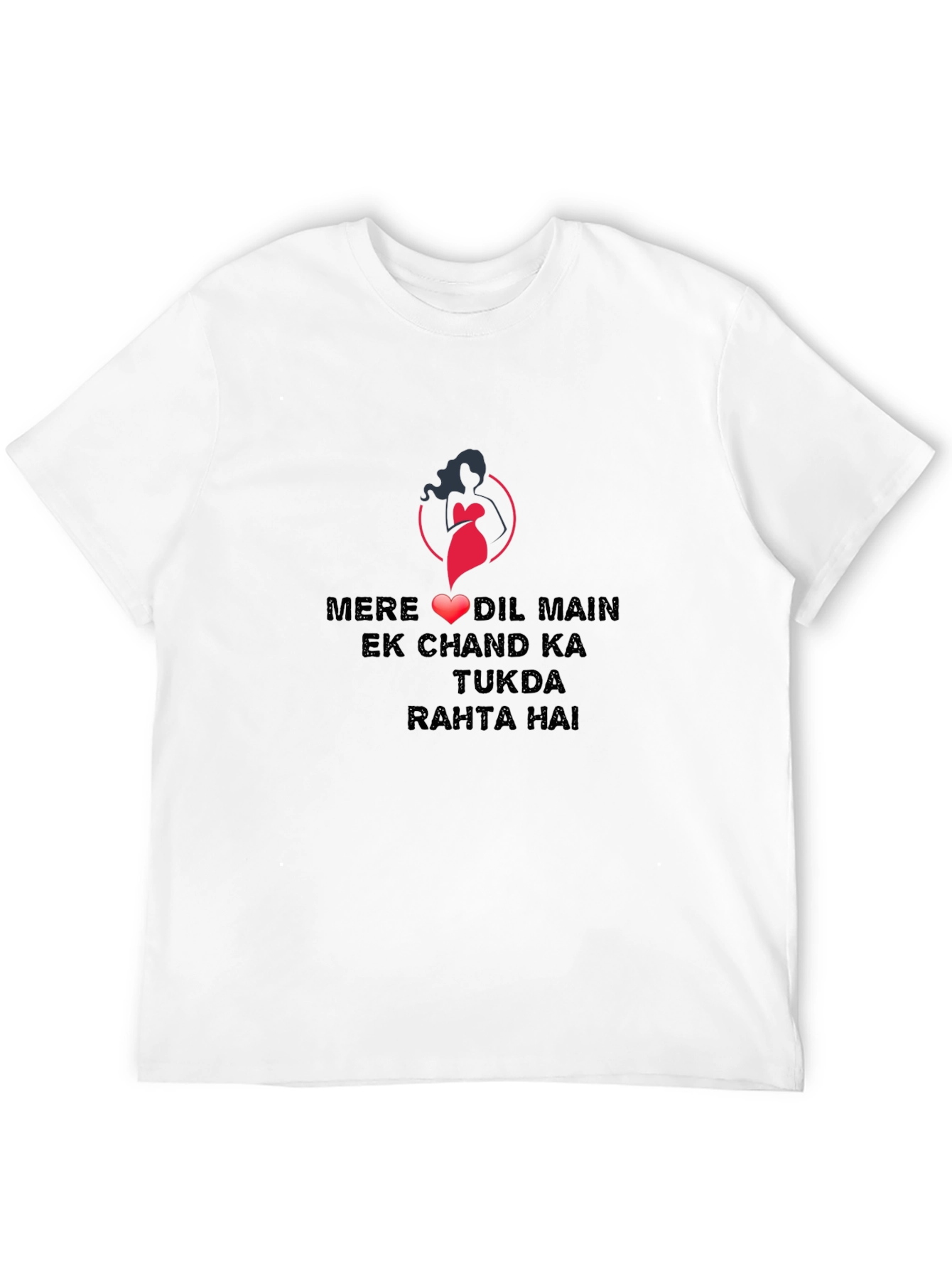 Black Graphic Tee - Romantic Hindi Love Quote Design