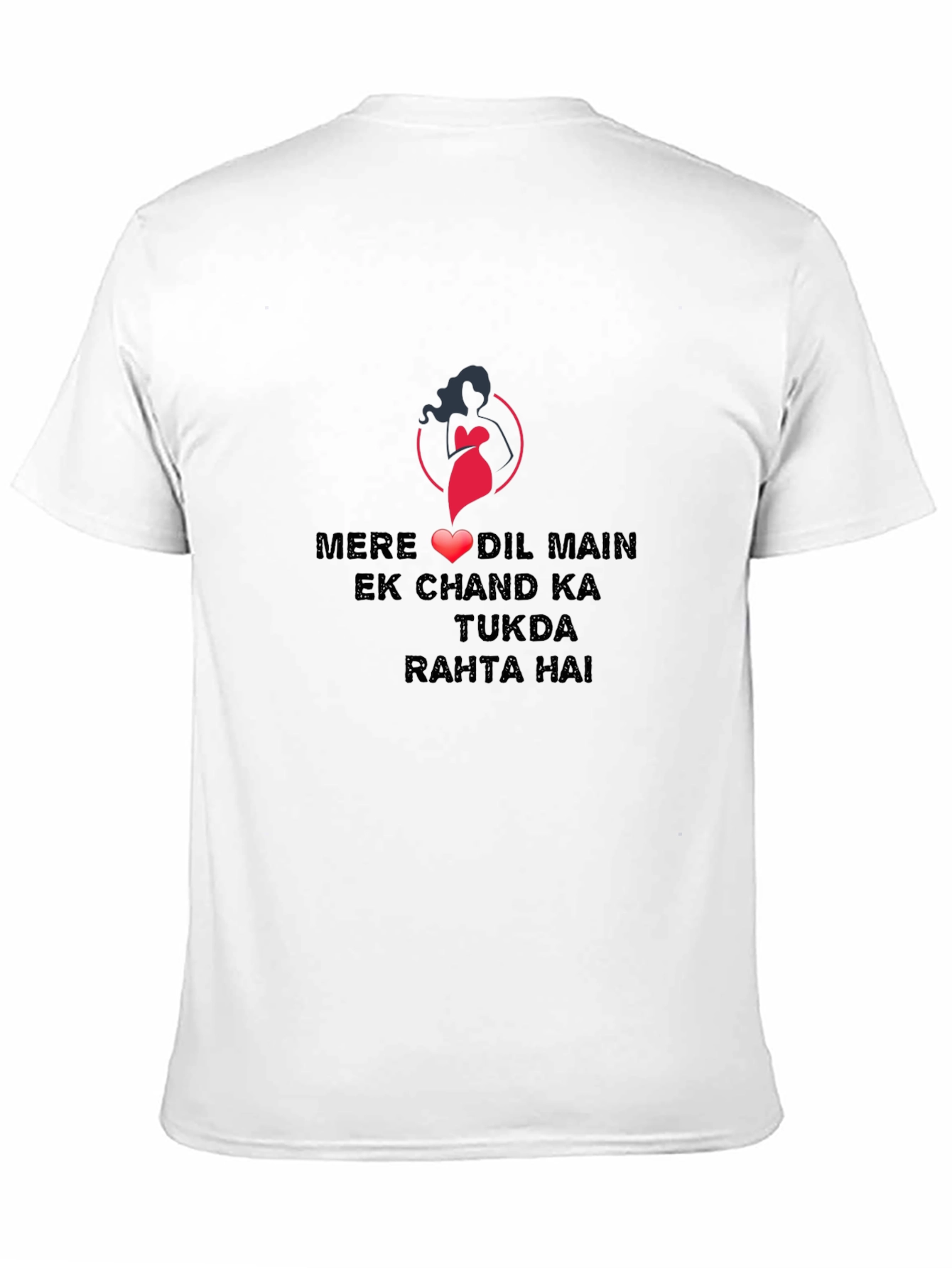 Black Graphic Tee - Romantic Hindi Love Quote Design