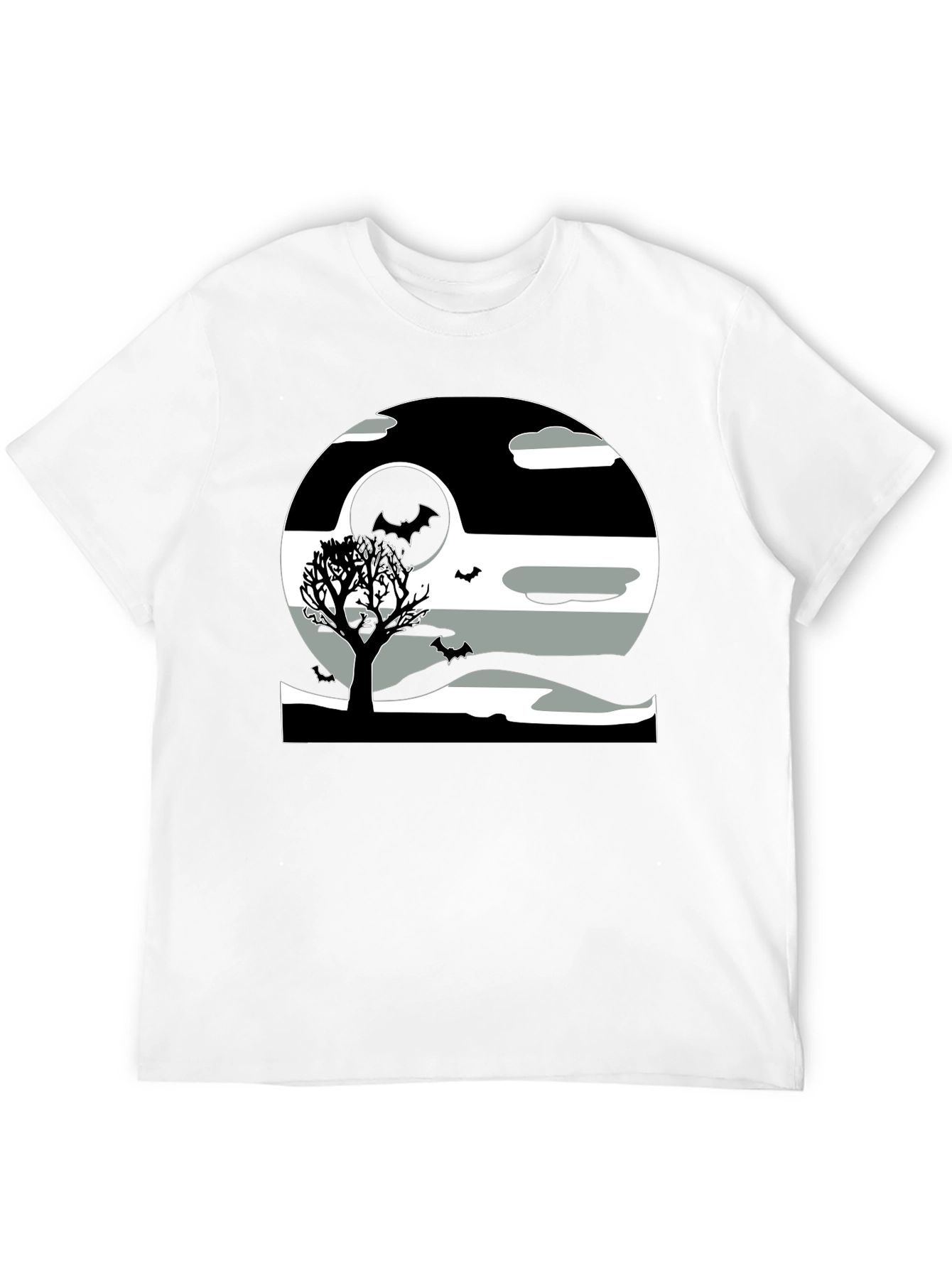 Halloween Scene Graphic Tee - Black