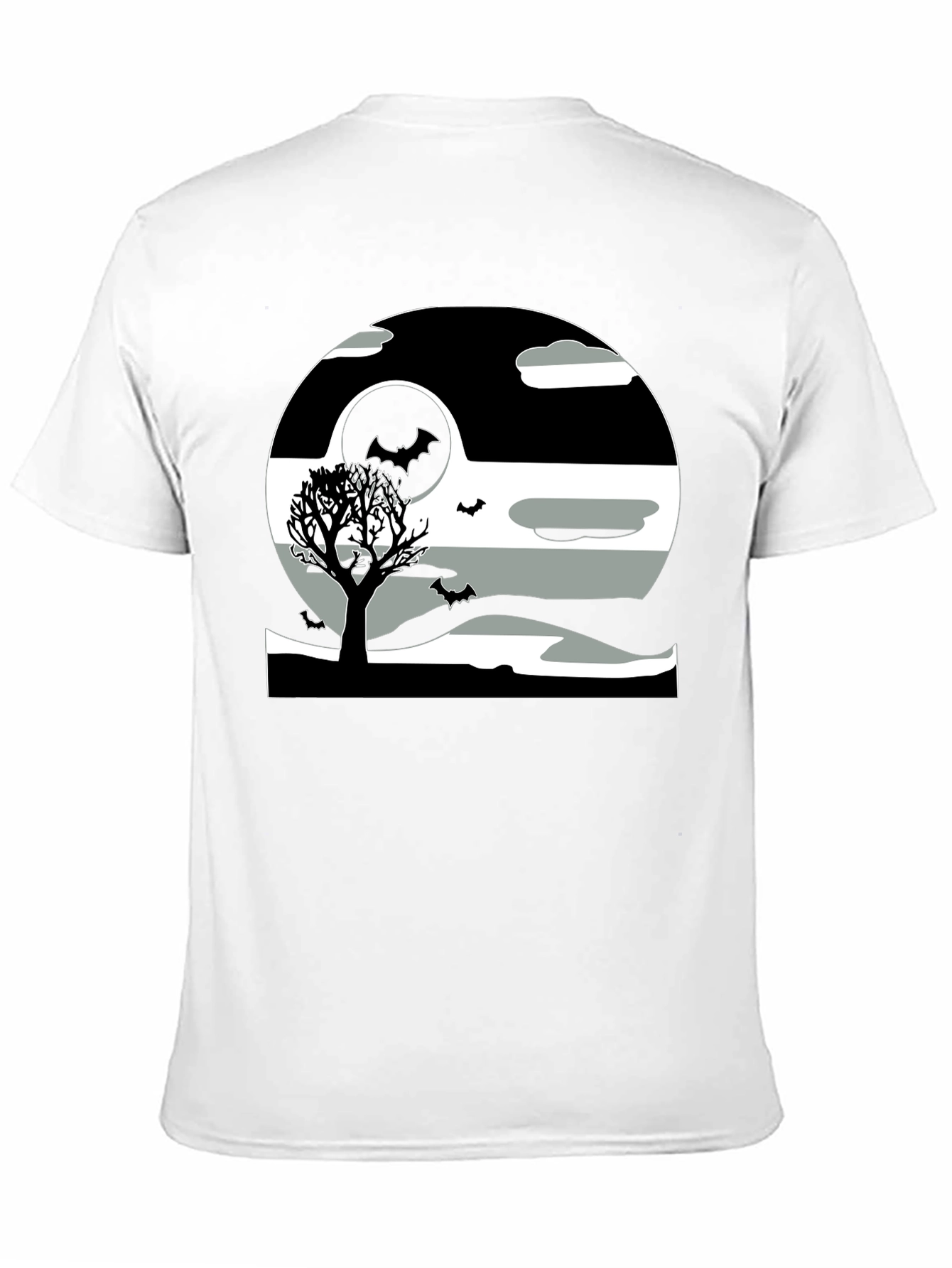 Halloween Scene Graphic Tee - Black