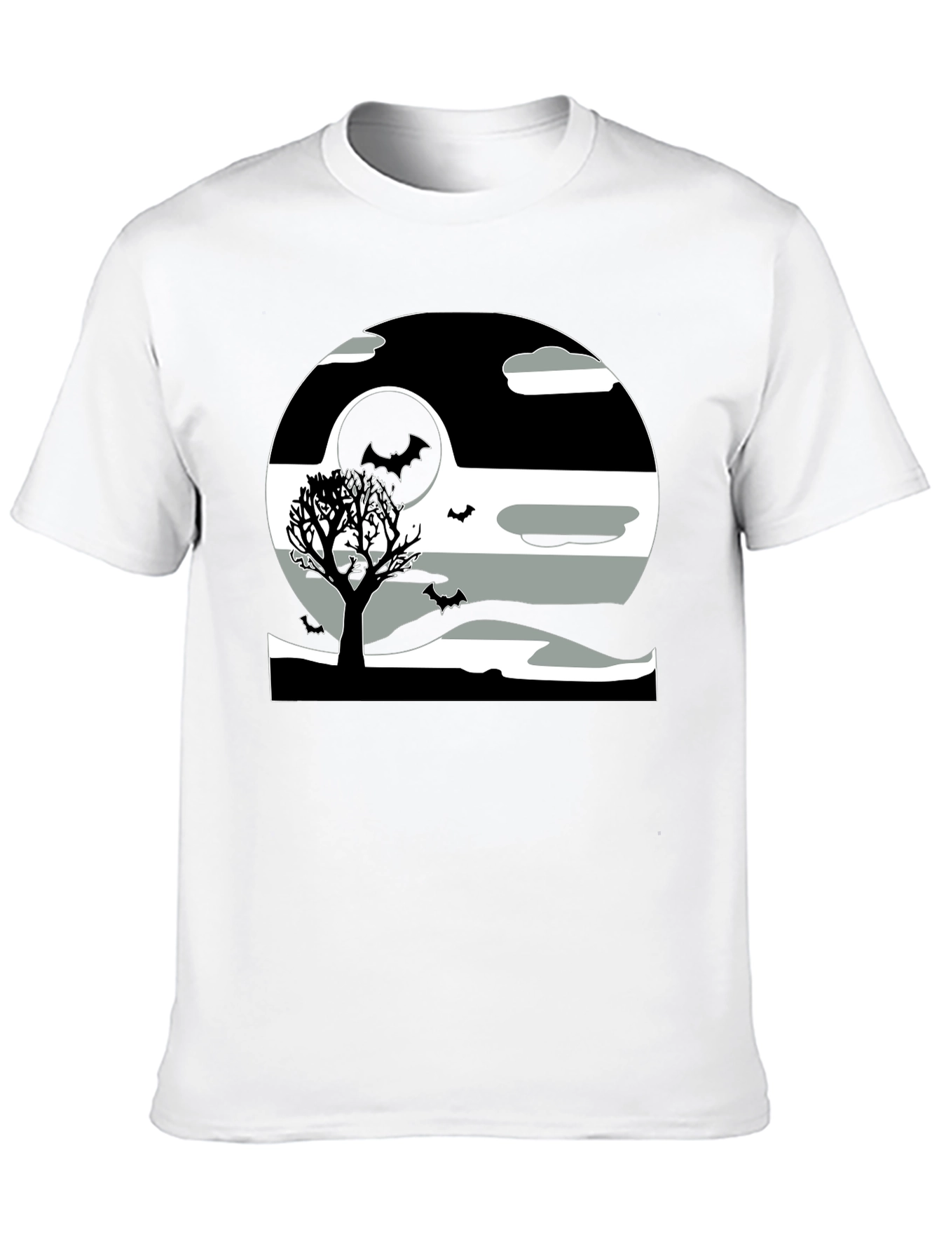 Halloween Scene Graphic Tee - Black