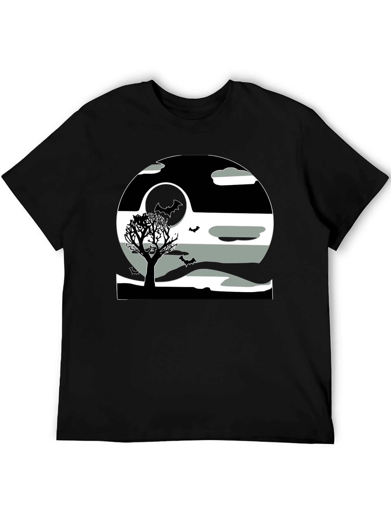 Halloween Scene Graphic Tee - Black