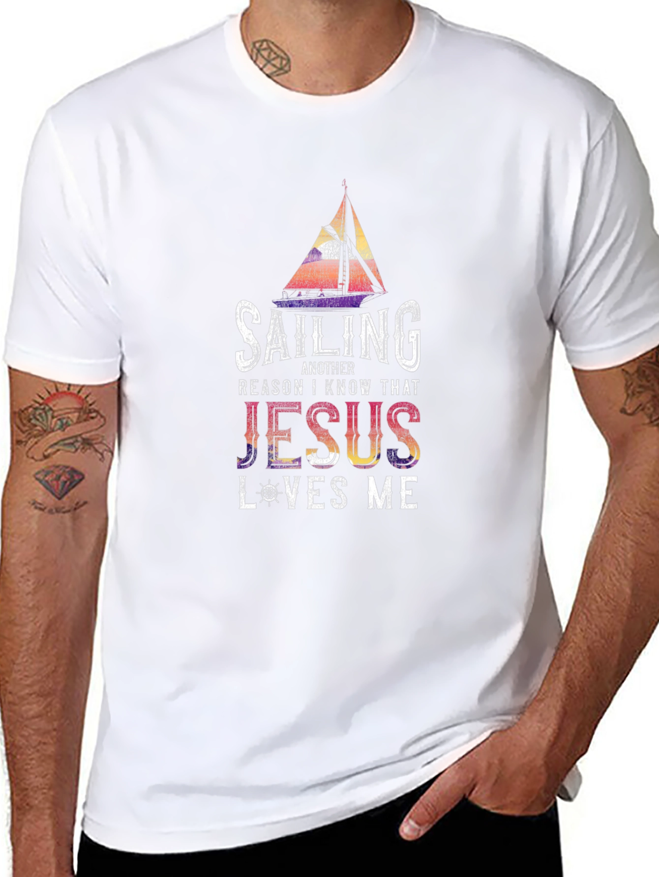 Sailing Jesus Loves Me Graphic Tee
