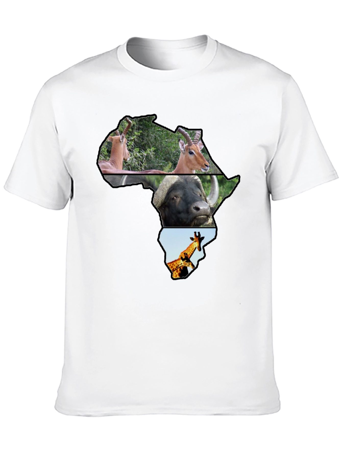Africa Animals Black T-Shirt