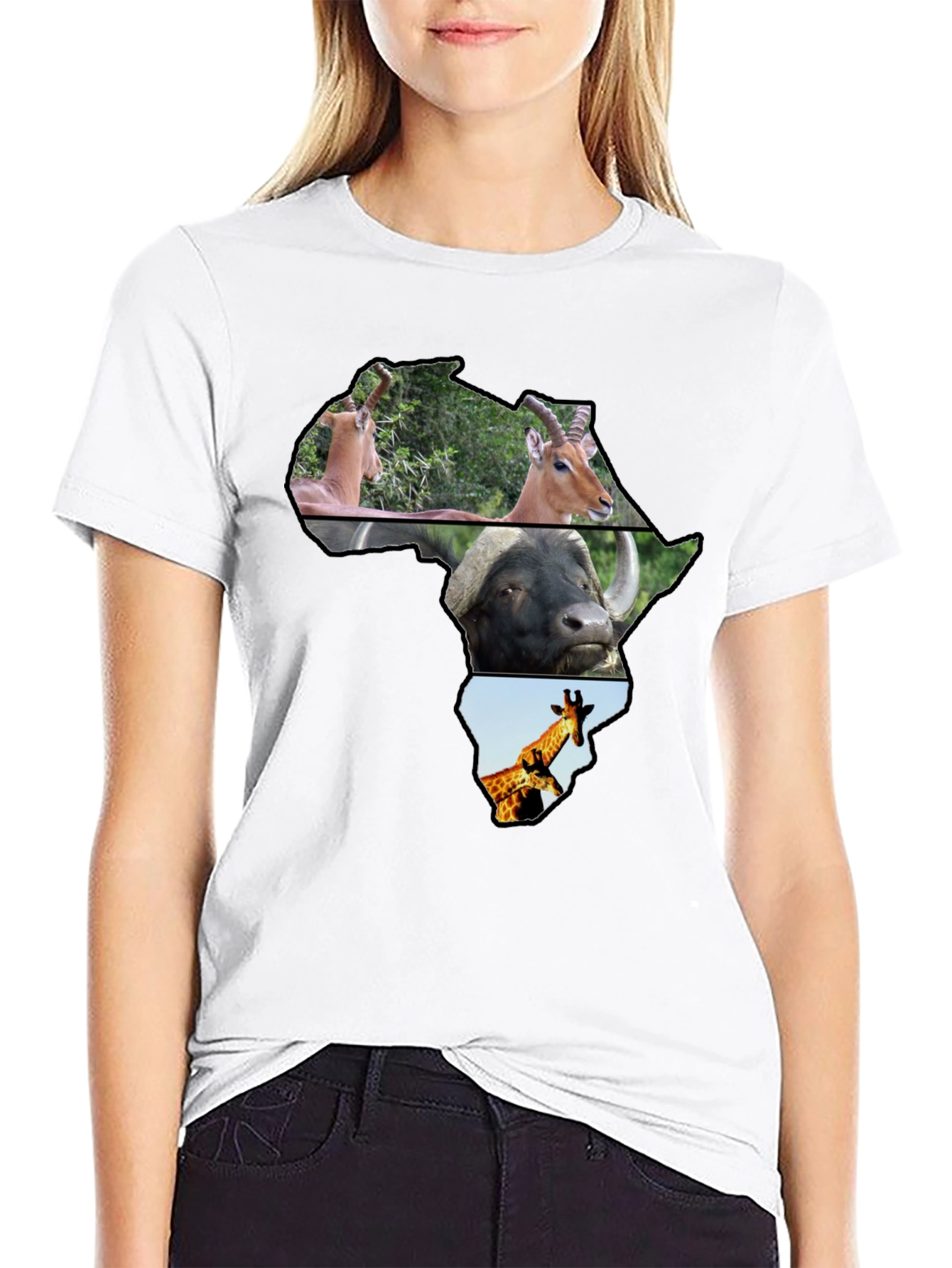 Africa Animals Black T-Shirt