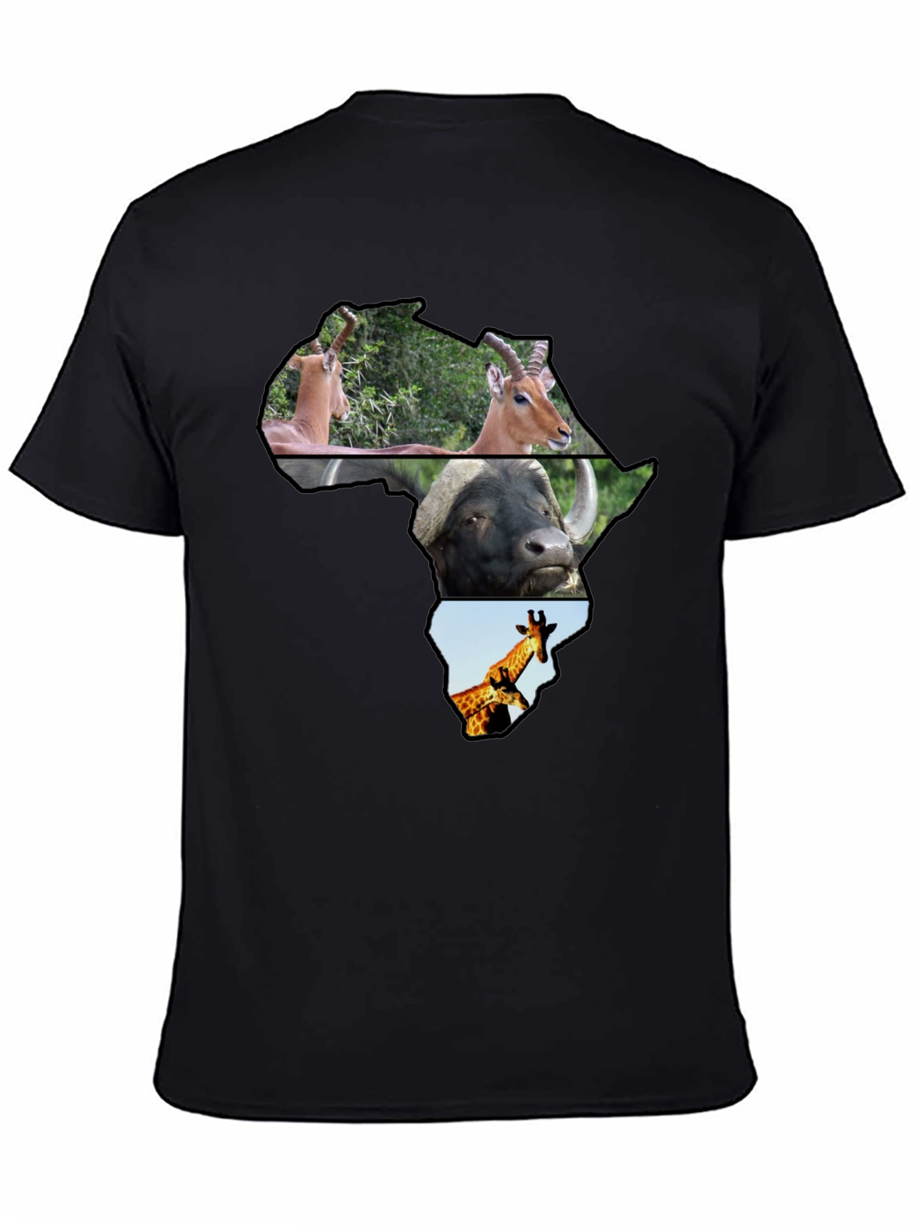 Africa Animals Black T-Shirt