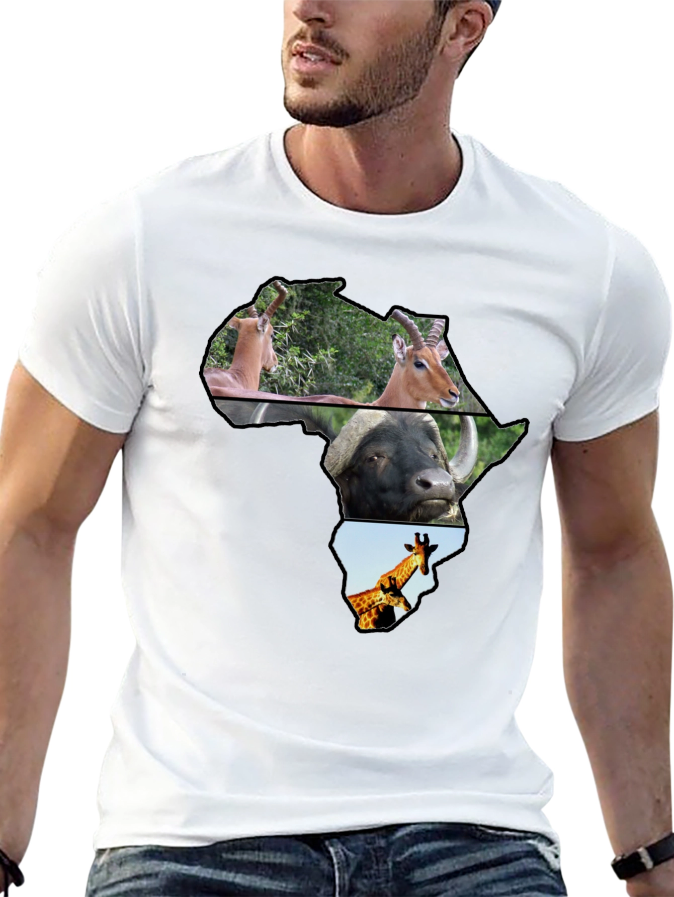 Africa Animals Black T-Shirt