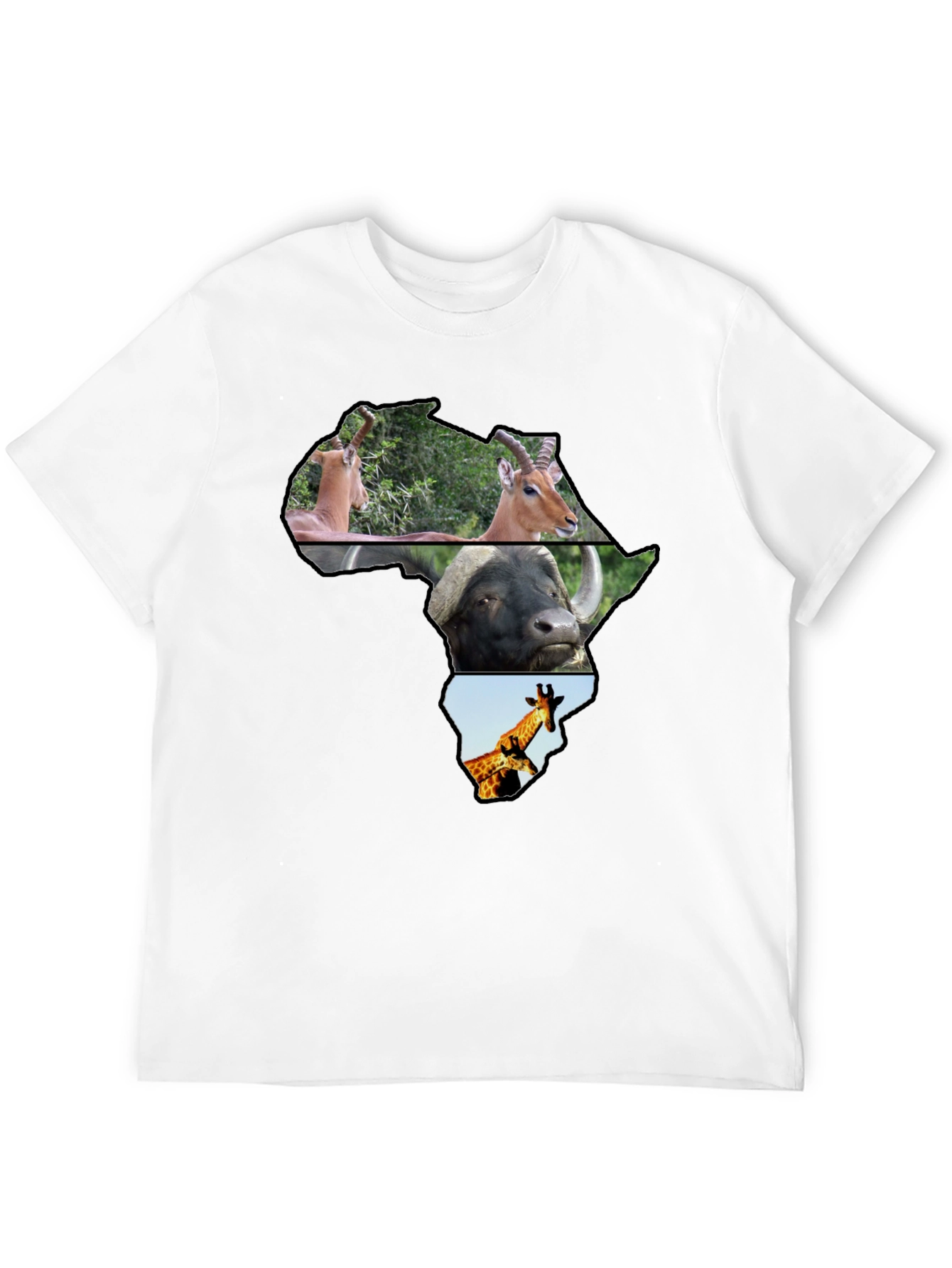 Africa Animals Black T-Shirt