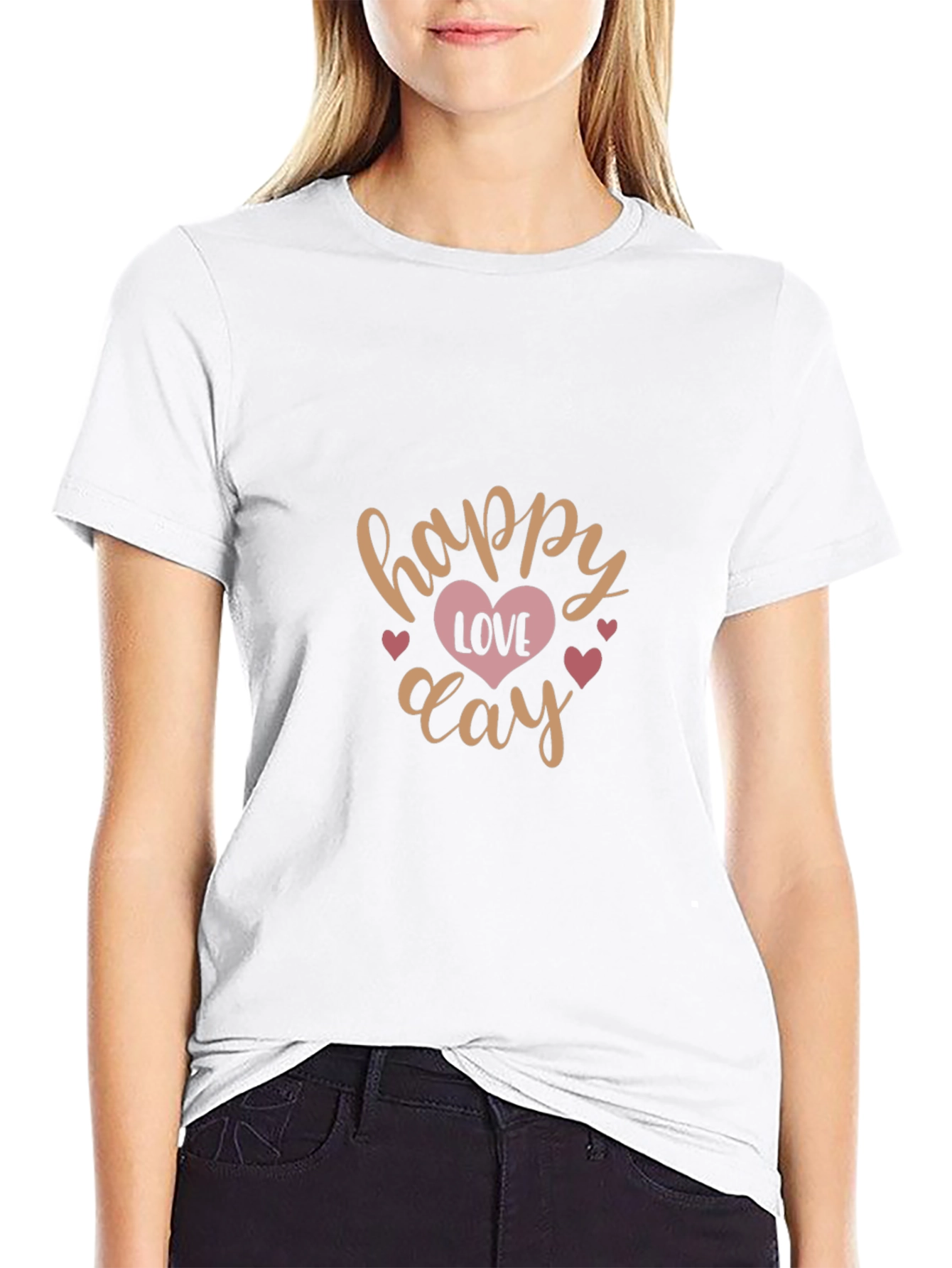 Happy Love Day Graphic Tee - Trendy Valentines Shirt