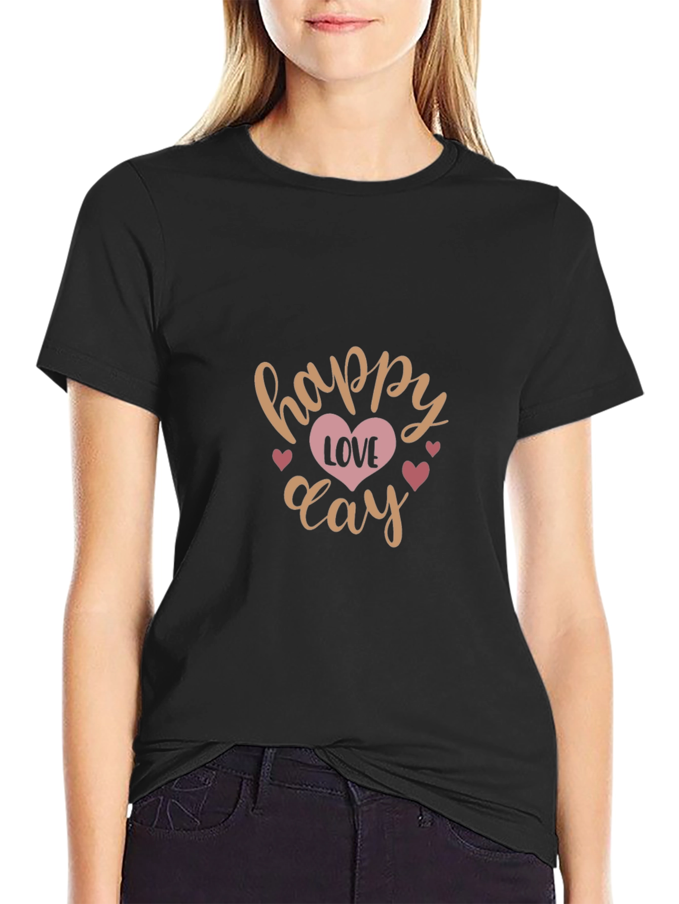 Happy Love Day Graphic Tee - Trendy Valentines Shirt