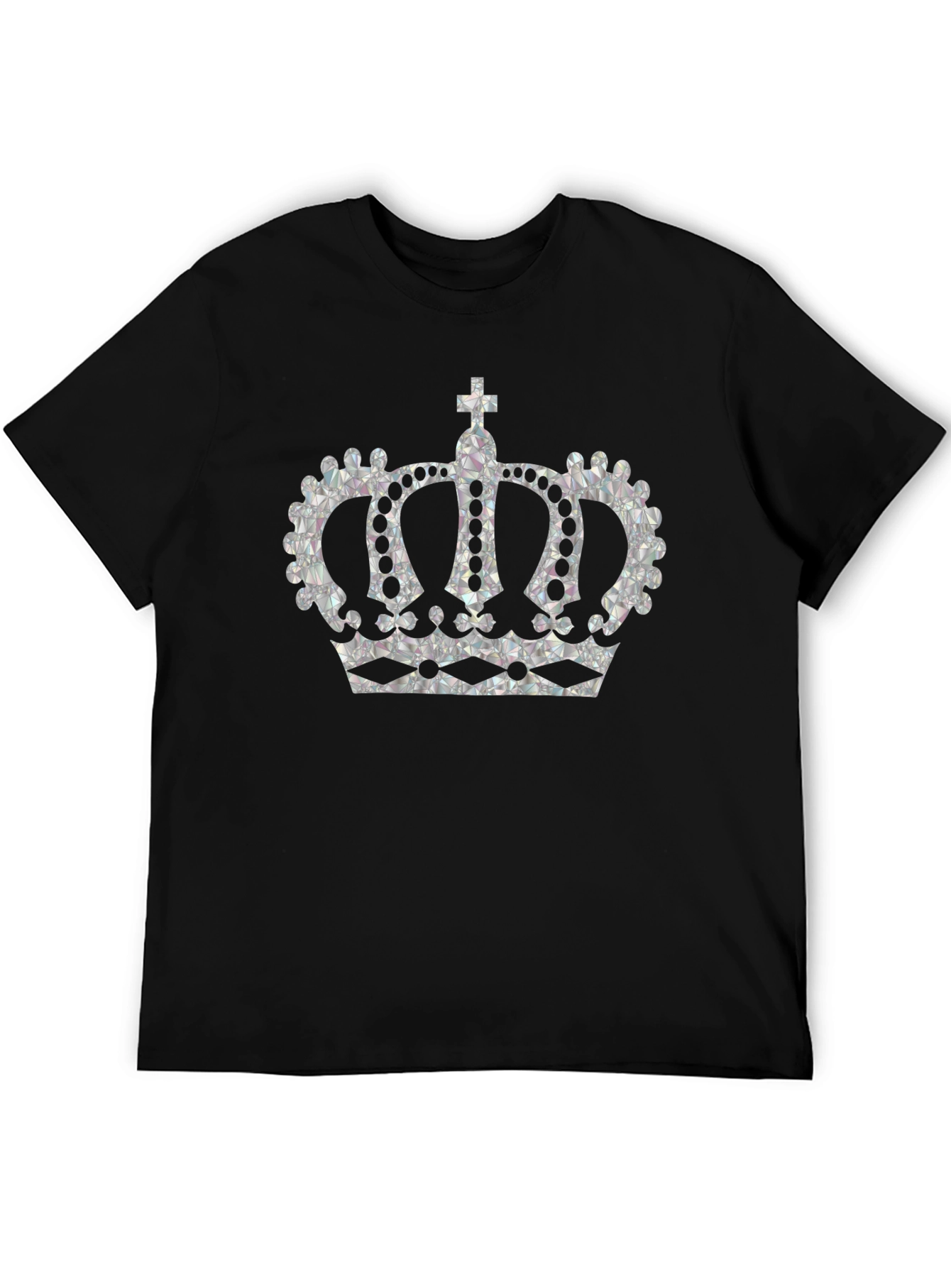 Crown Graphic Tee - Black Cotton T-Shirt