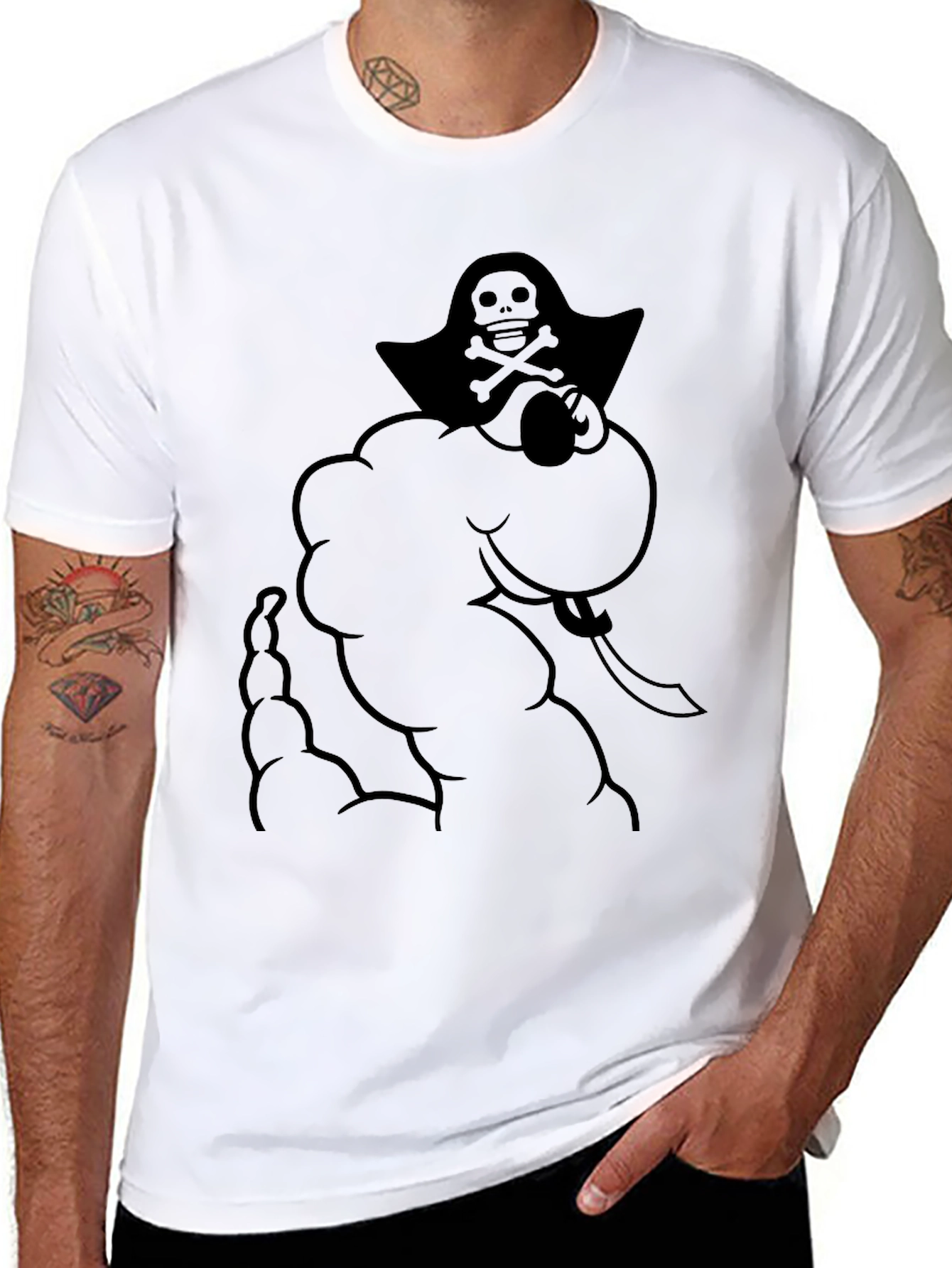 Pirate Genie T-Shirt - Black Cotton Graphic Tee