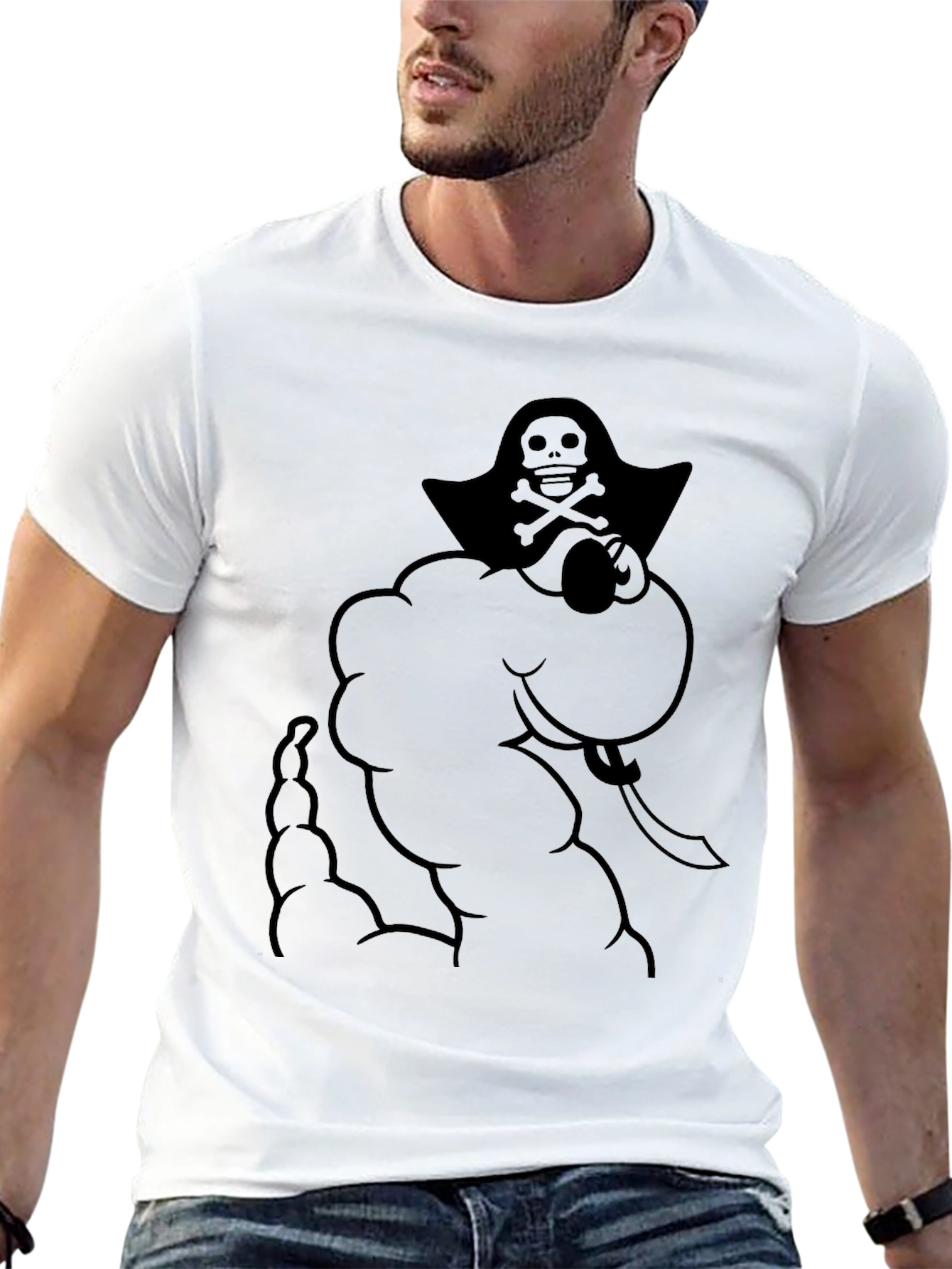 Pirate Genie T-Shirt - Black Cotton Graphic Tee