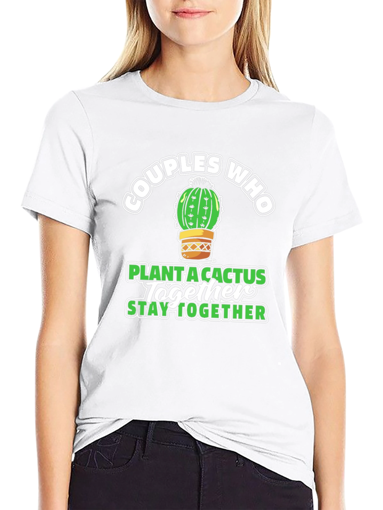 Couples Cactus T-Shirt: Plant Together Stay Together