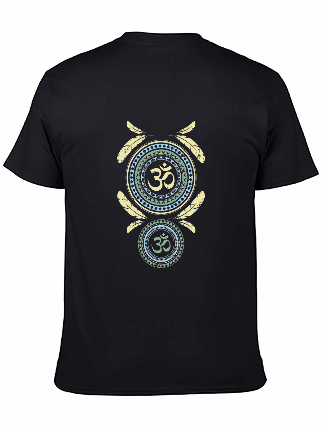 Om Symbol Black T-Shirt: Spiritual Design Casual Wear