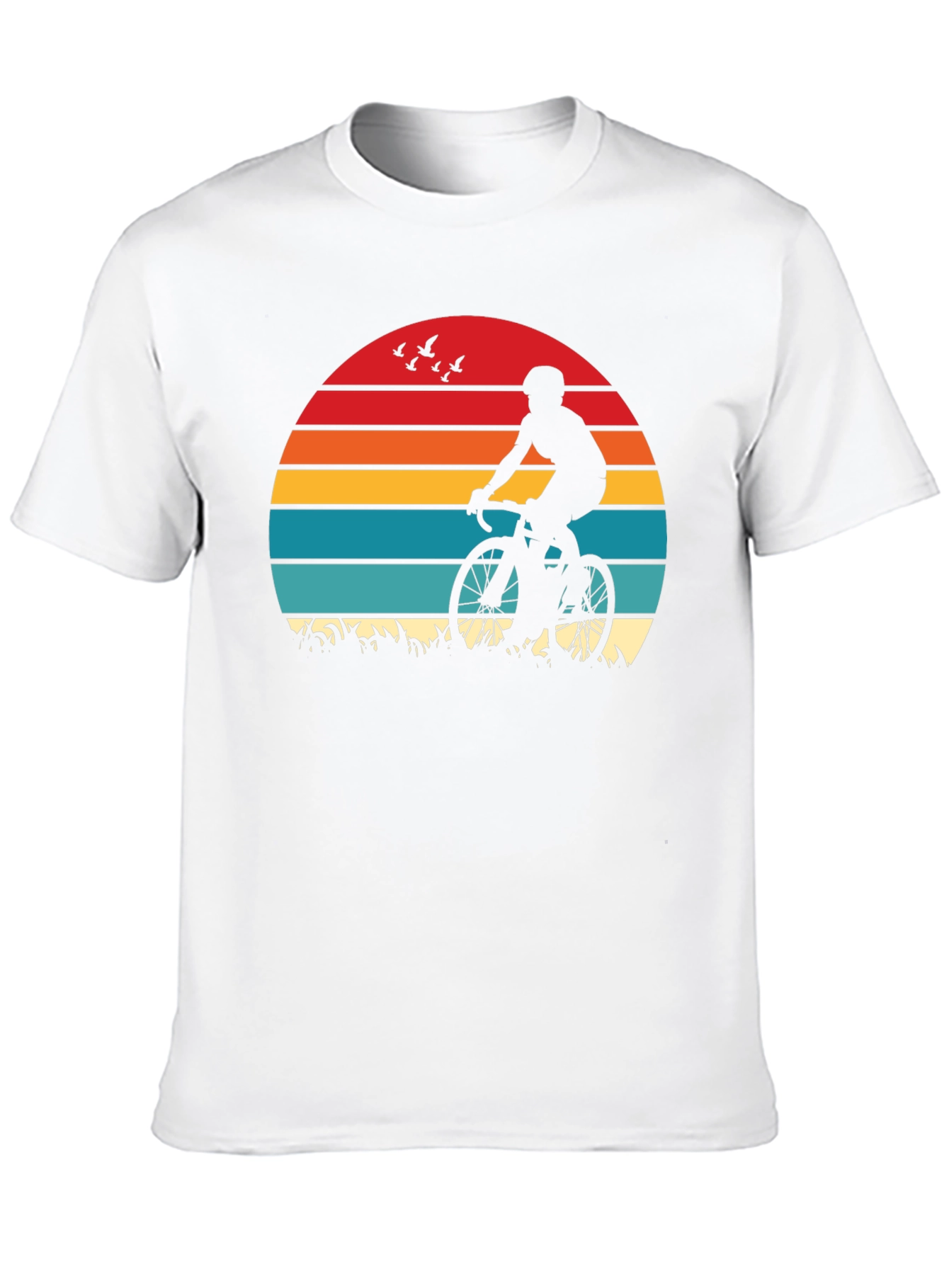 Cyclist Sunset Graphic T-Shirt