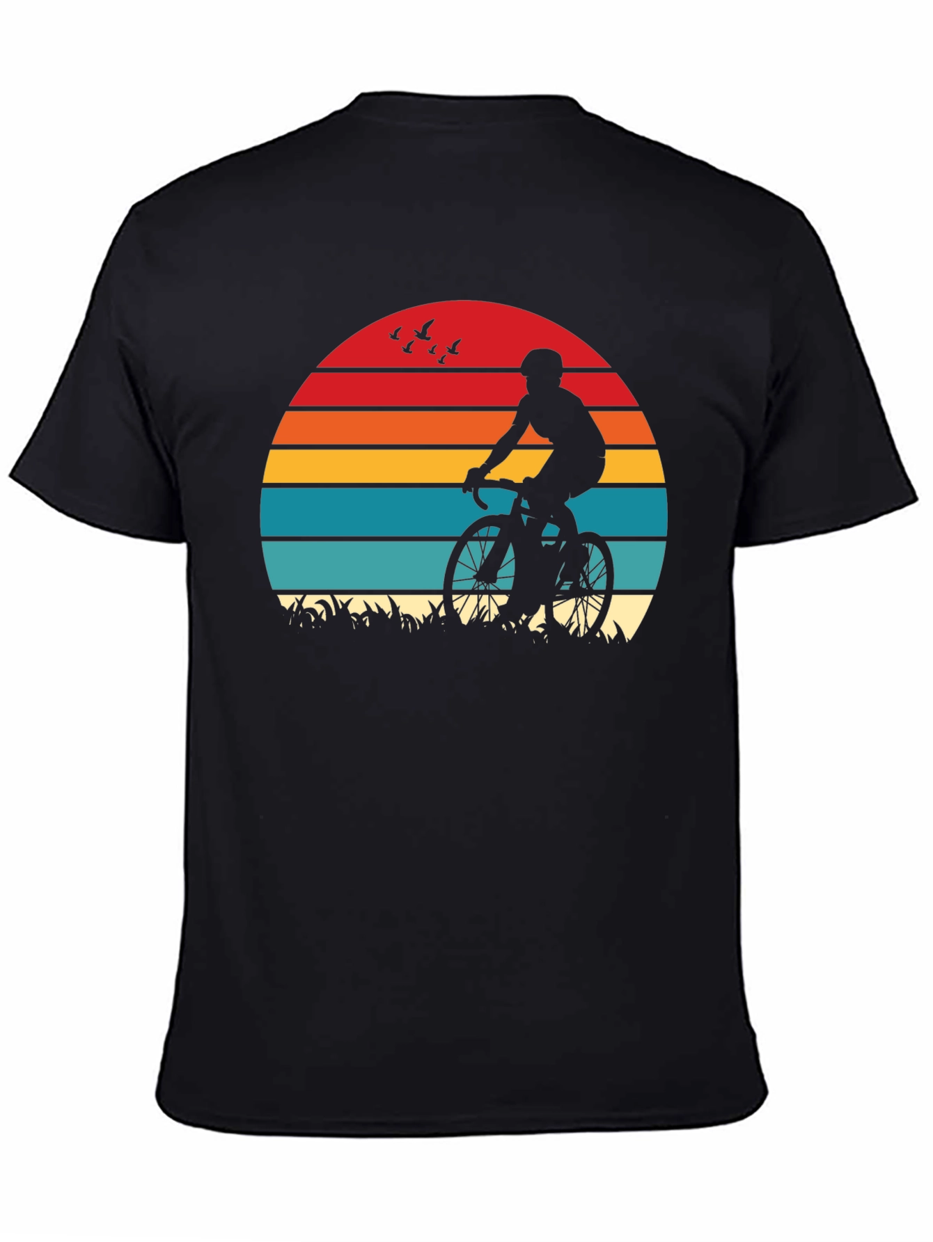 Cyclist Sunset Graphic T-Shirt