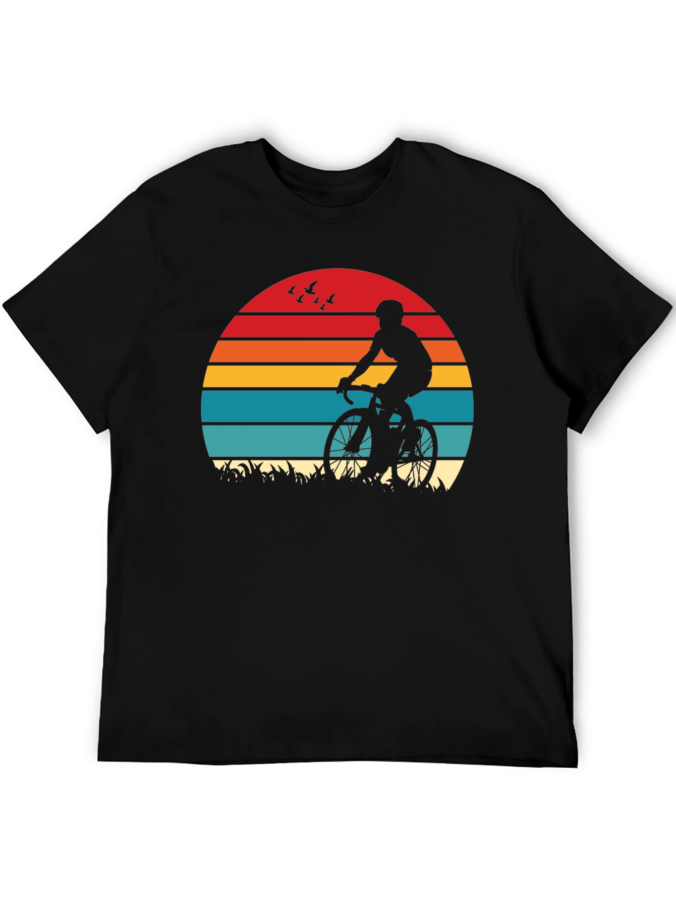 Cyclist Sunset Graphic T-Shirt