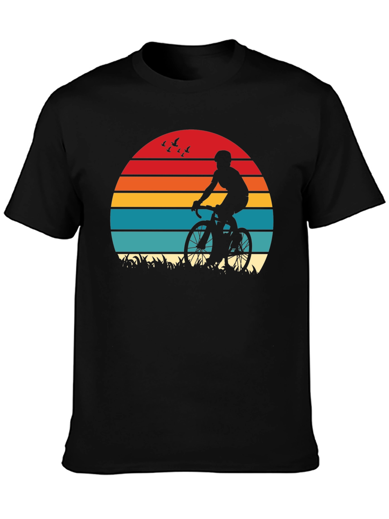 Cyclist Sunset Graphic T-Shirt