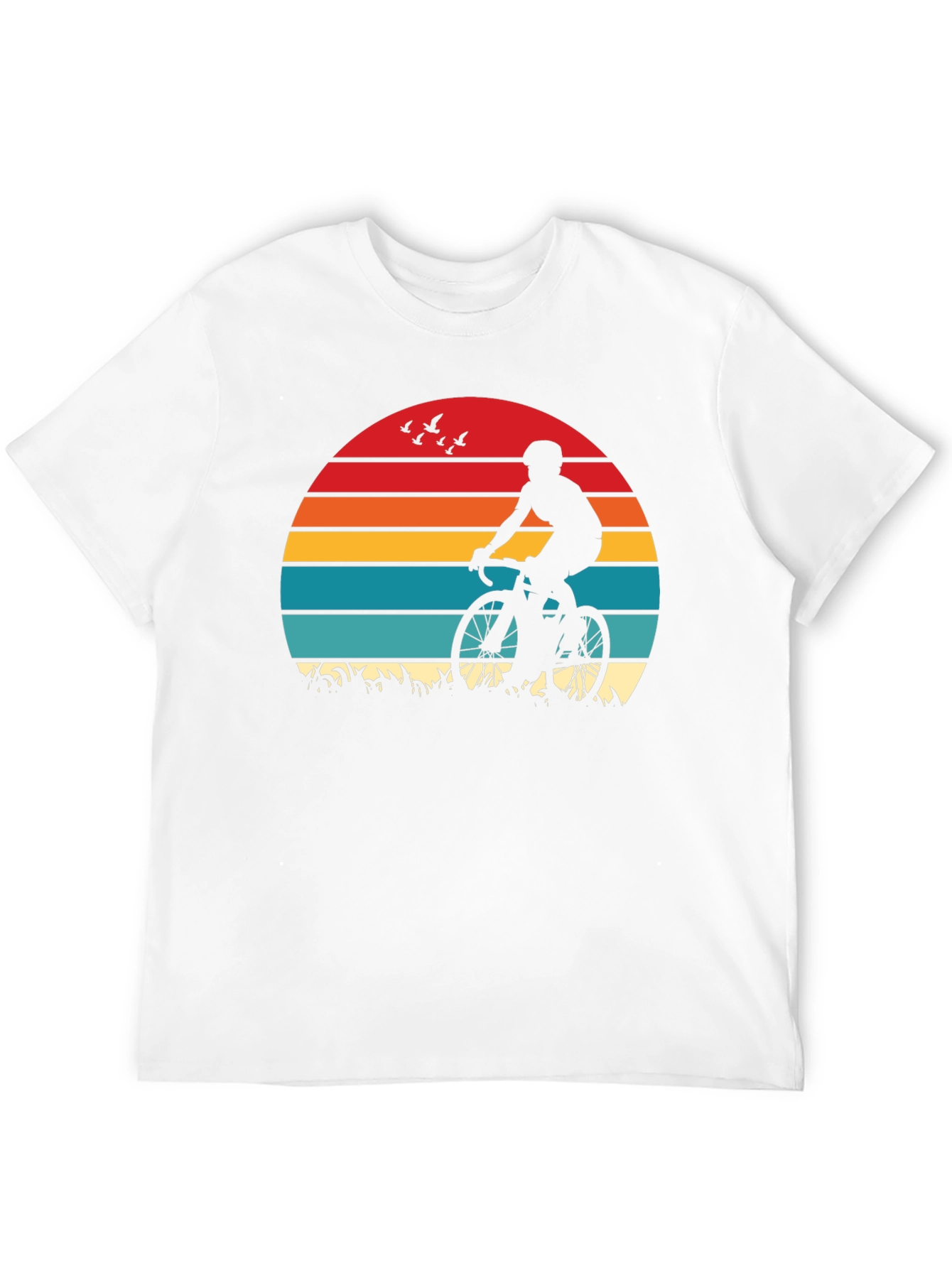 Cyclist Sunset Graphic T-Shirt