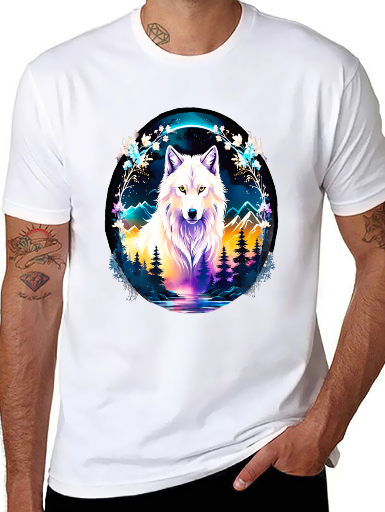 Wolf in Wilderness Graphic T-Shirt