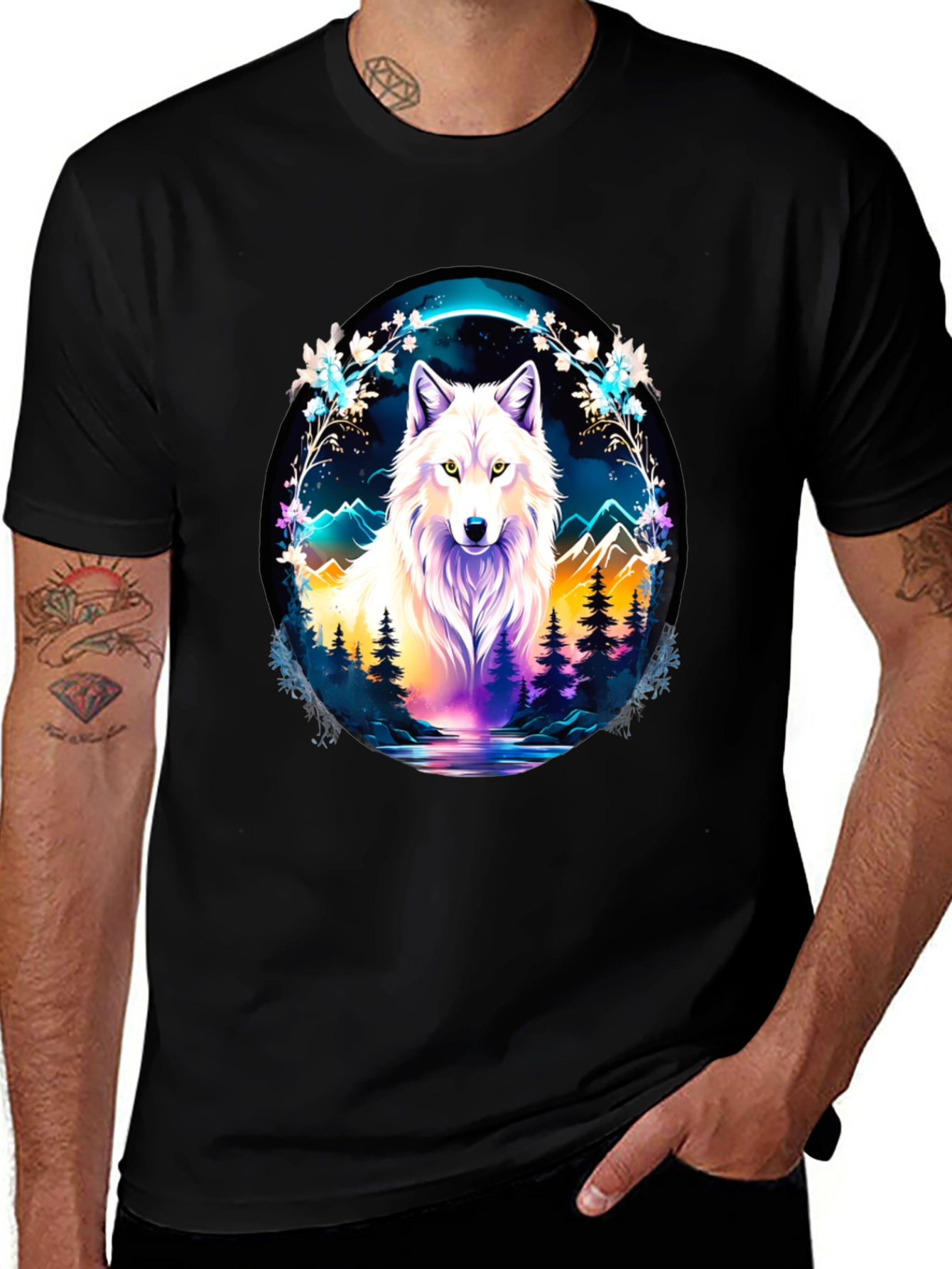 Wolf in Wilderness Graphic T-Shirt