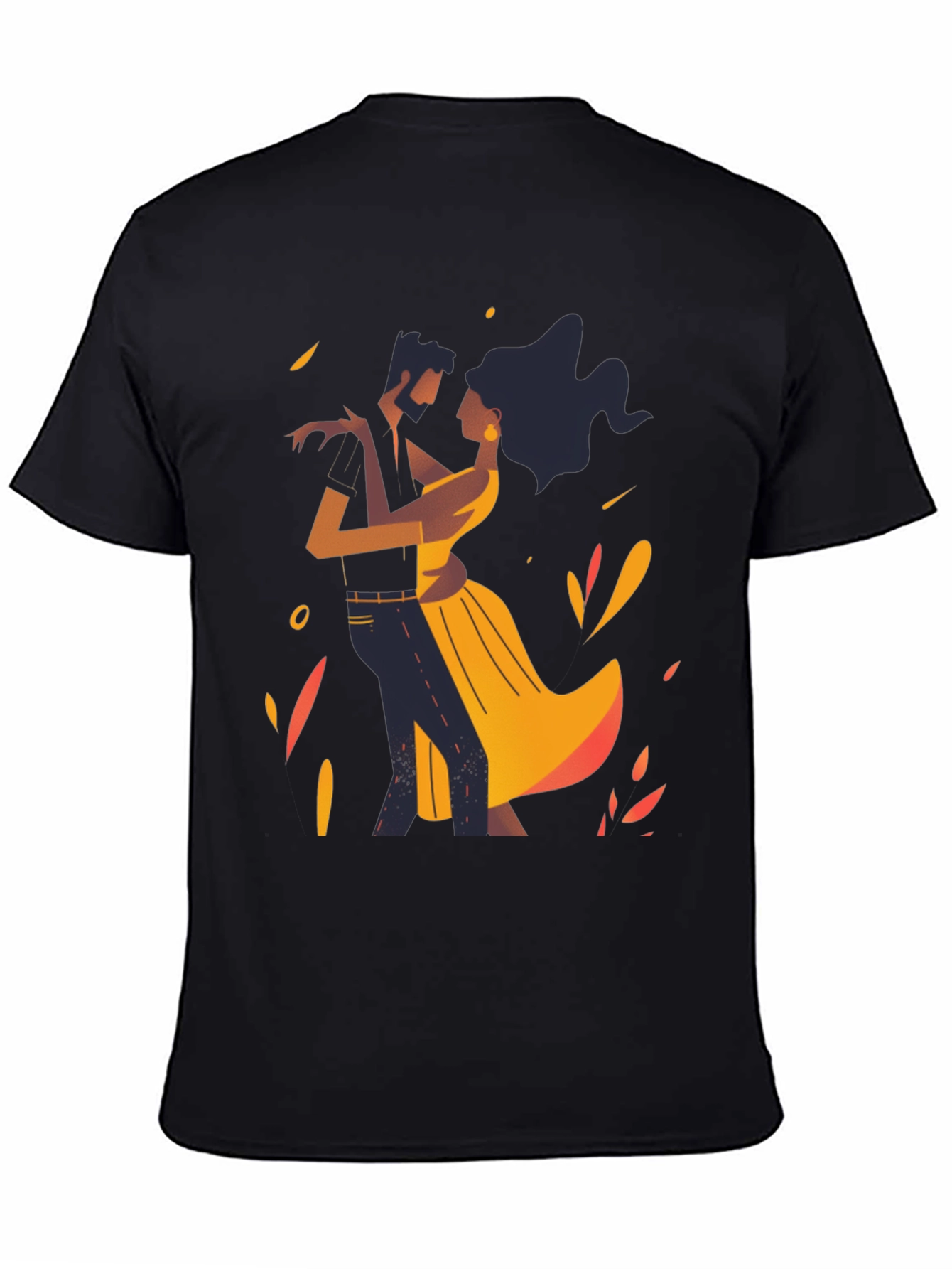 Dancing Romance Graphic Tee - Stylish Black Shirt