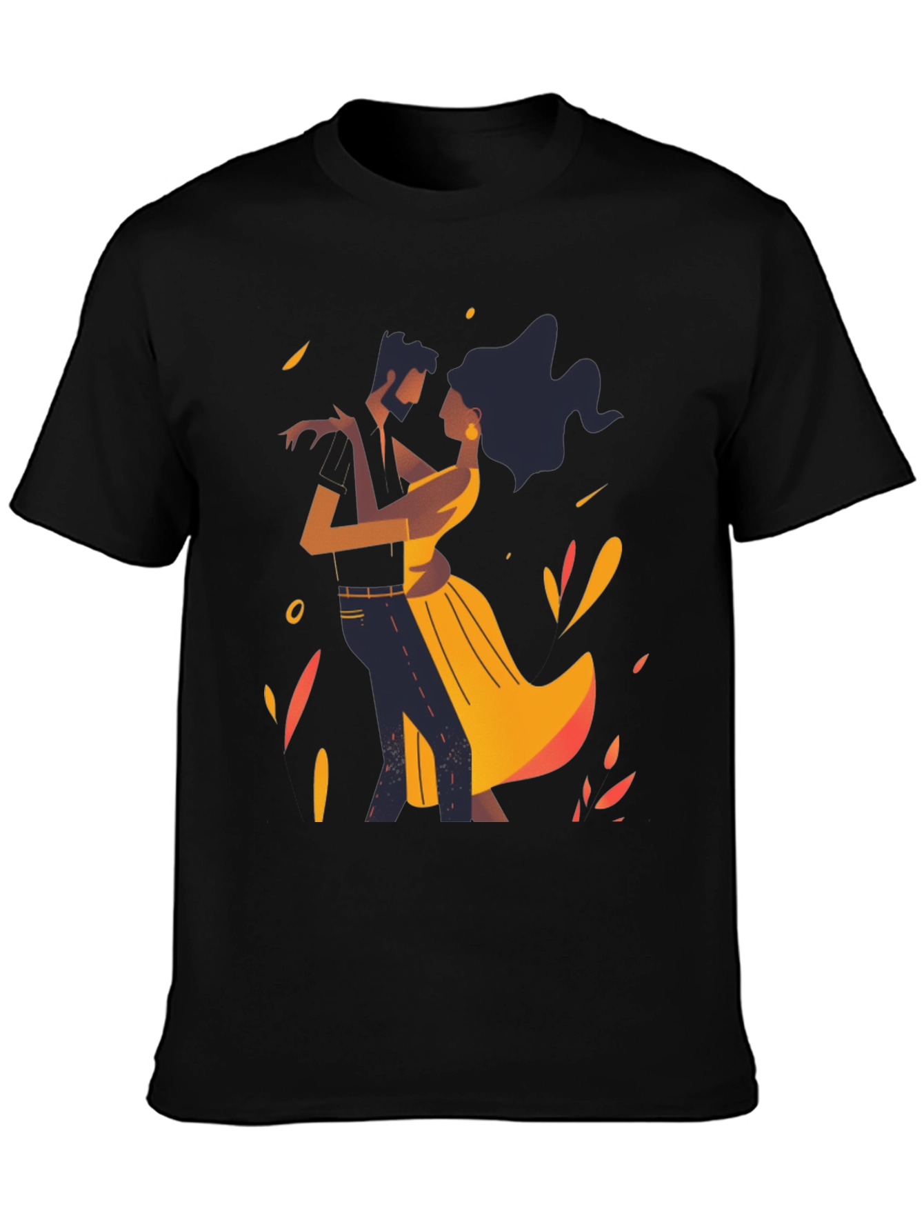 Dancing Romance Graphic Tee - Stylish Black Shirt