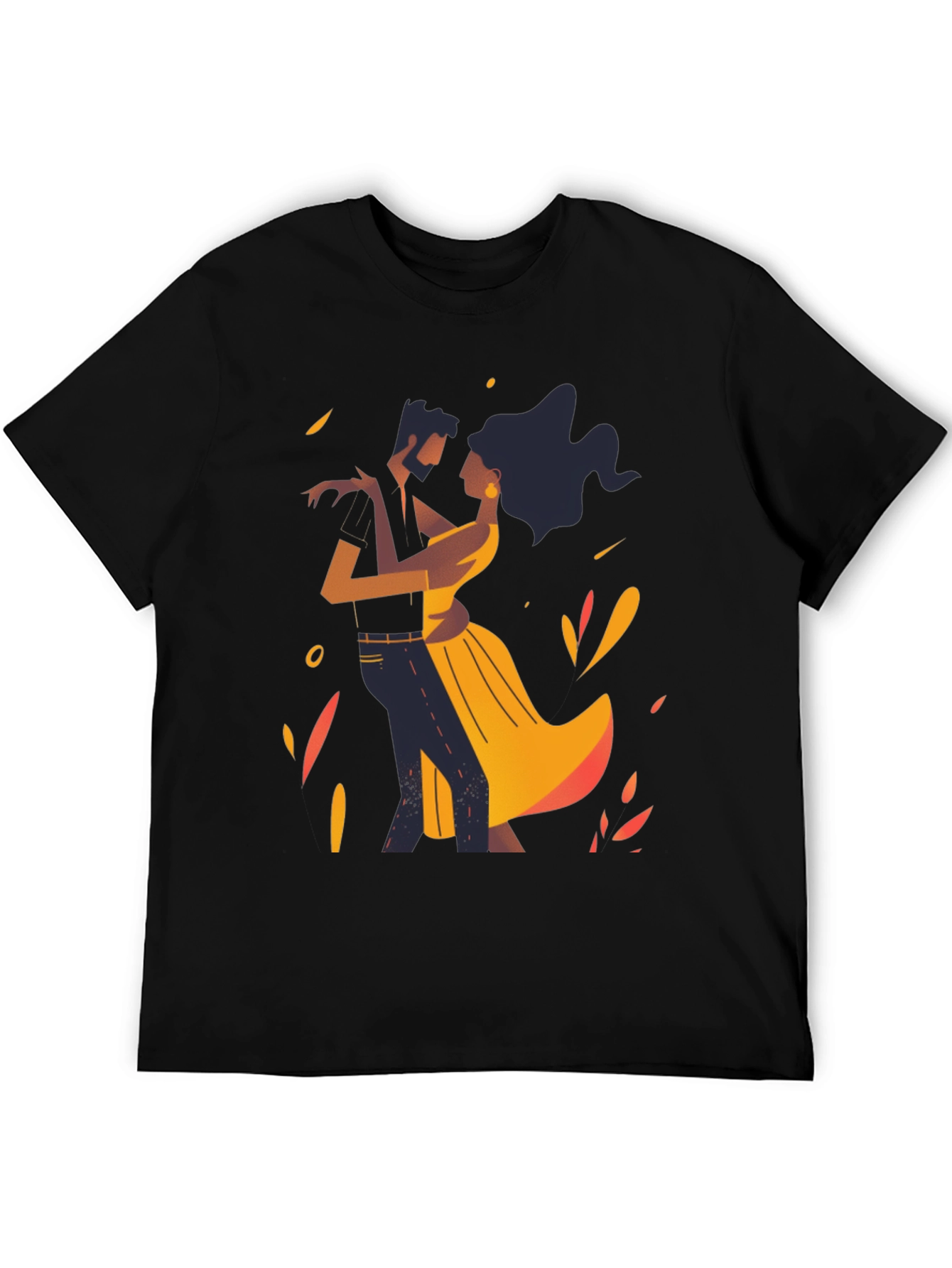 Dancing Romance Graphic Tee - Stylish Black Shirt