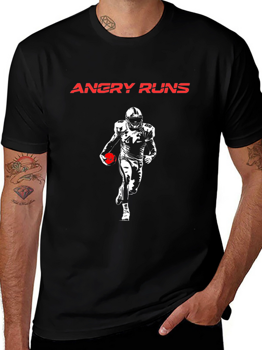 Angry Runs Football T-Shirt - Black