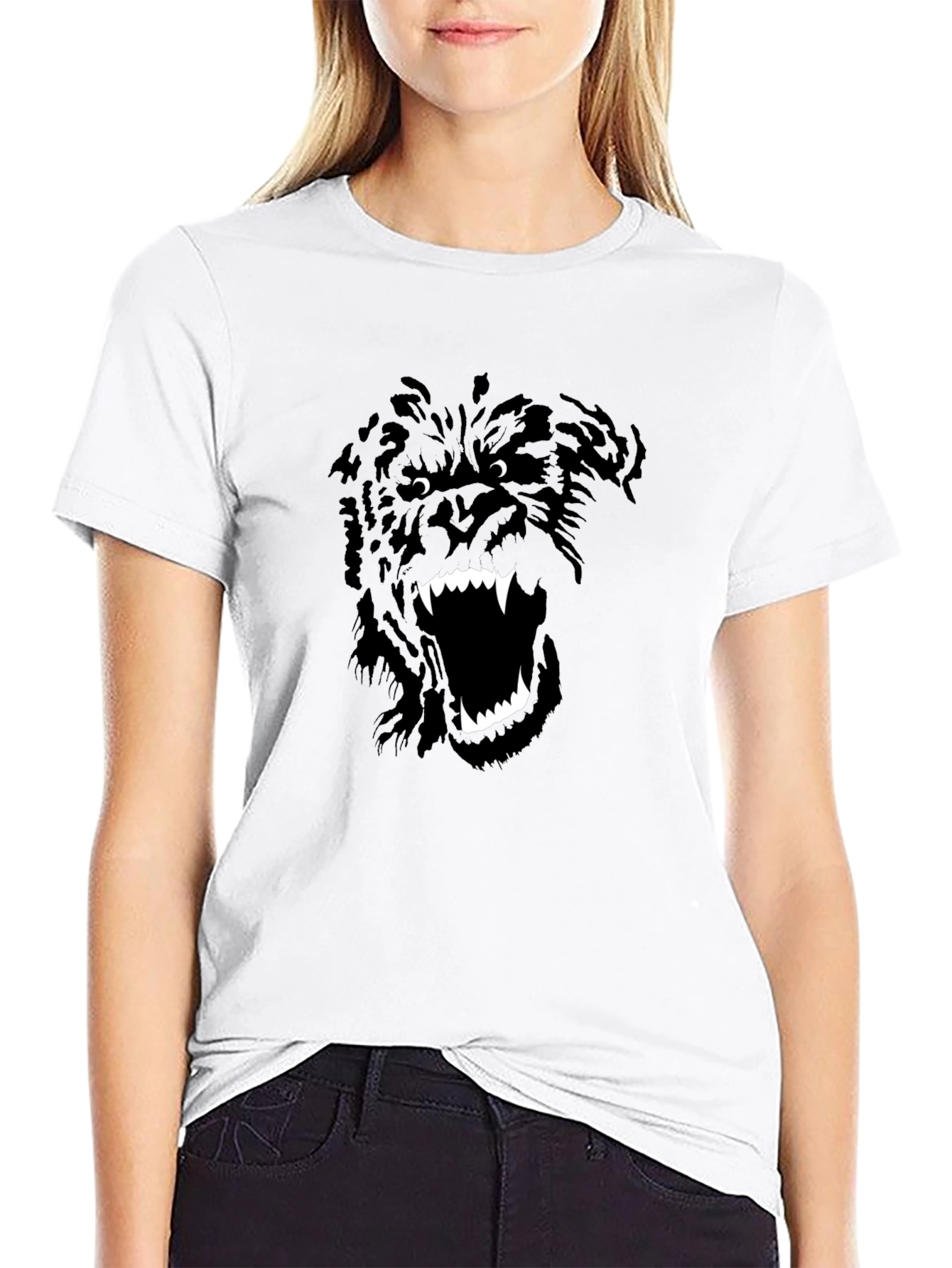 Ferocious Wolf Graphic Tee - Mens Black T-Shirt